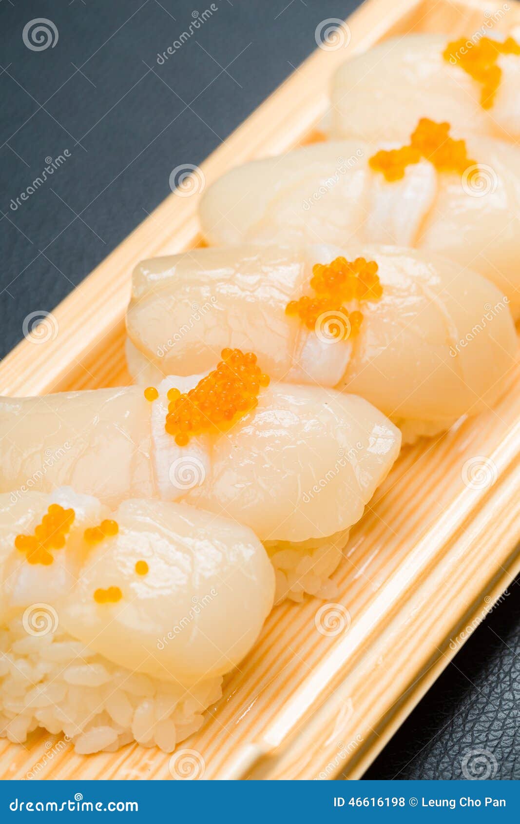 Scallop sushi box stock photo. Image of meal, products 46616198