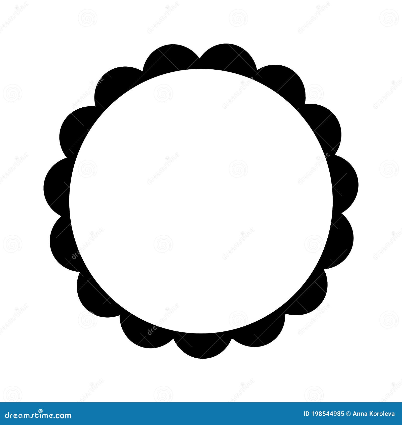 Scalloped Edged Frame. Edge Circle Badge.Concept for Your Design. Stock  Vector - Illustration of simple, rectangle: 198544985