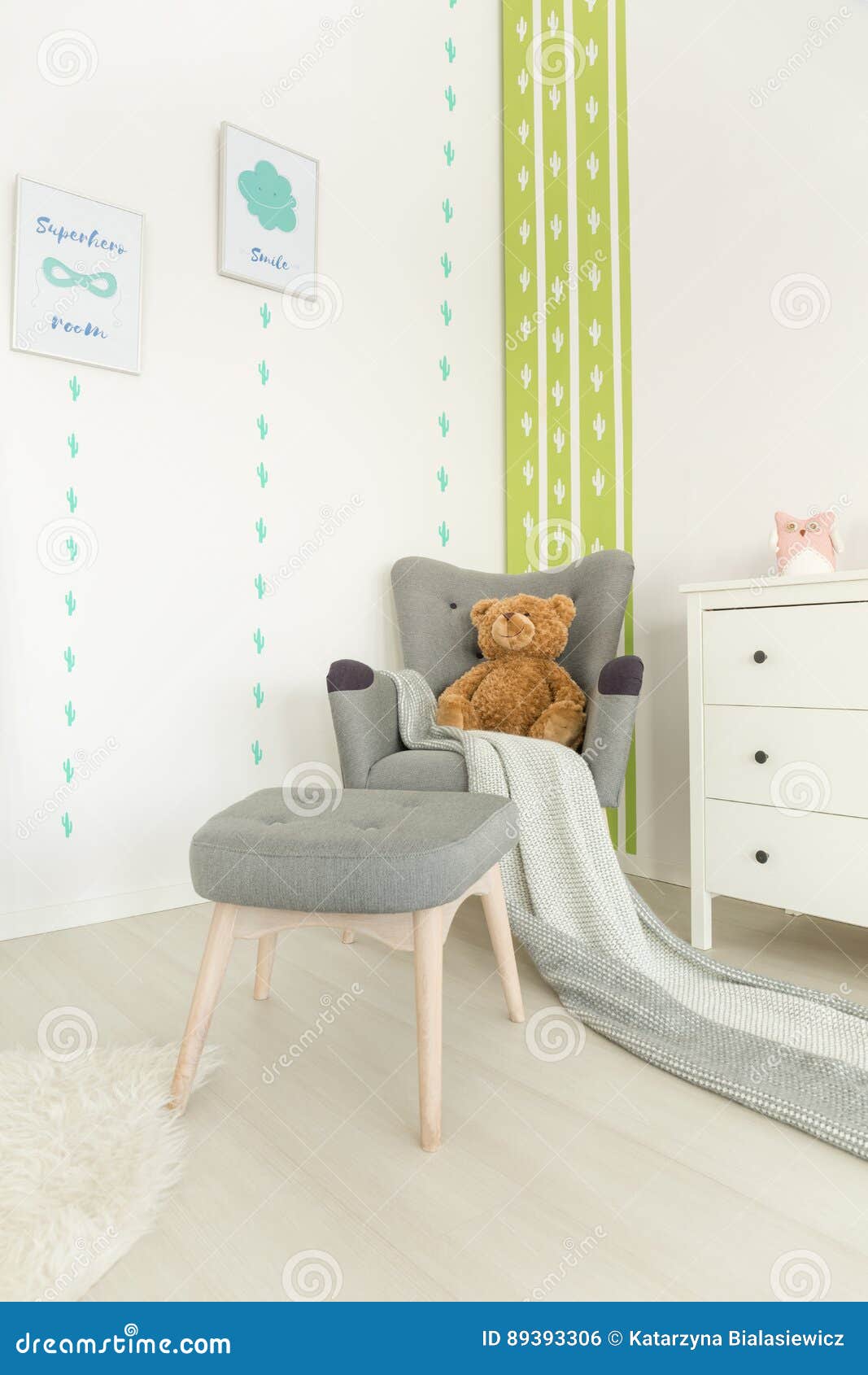 Scandi Baby Room With Armchair Stock Photo Image Of Designer