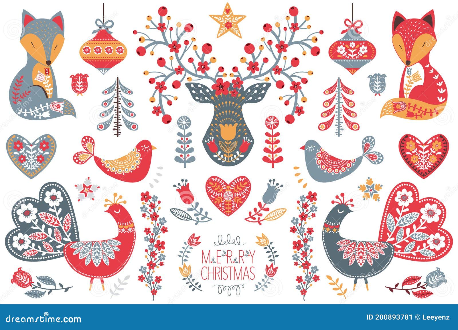 scandinavian folk christmas   collection set