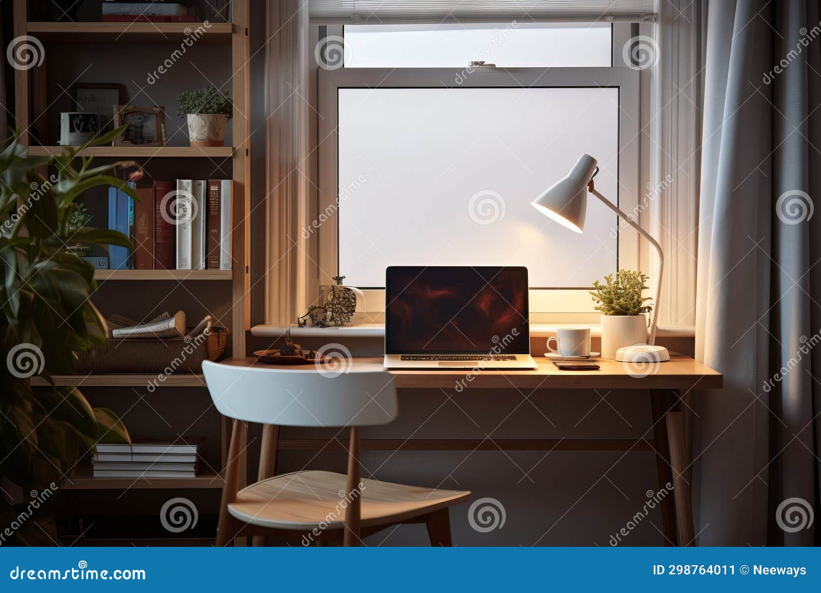 Scandinavian-Influenced Home Office with Spacious Desk - AI Generated ...