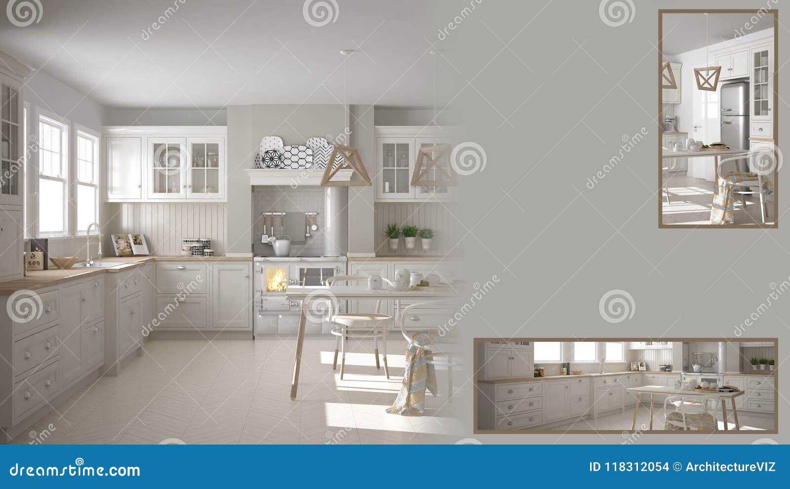 Scandinavian Kitchen Presentation With Copy Space And