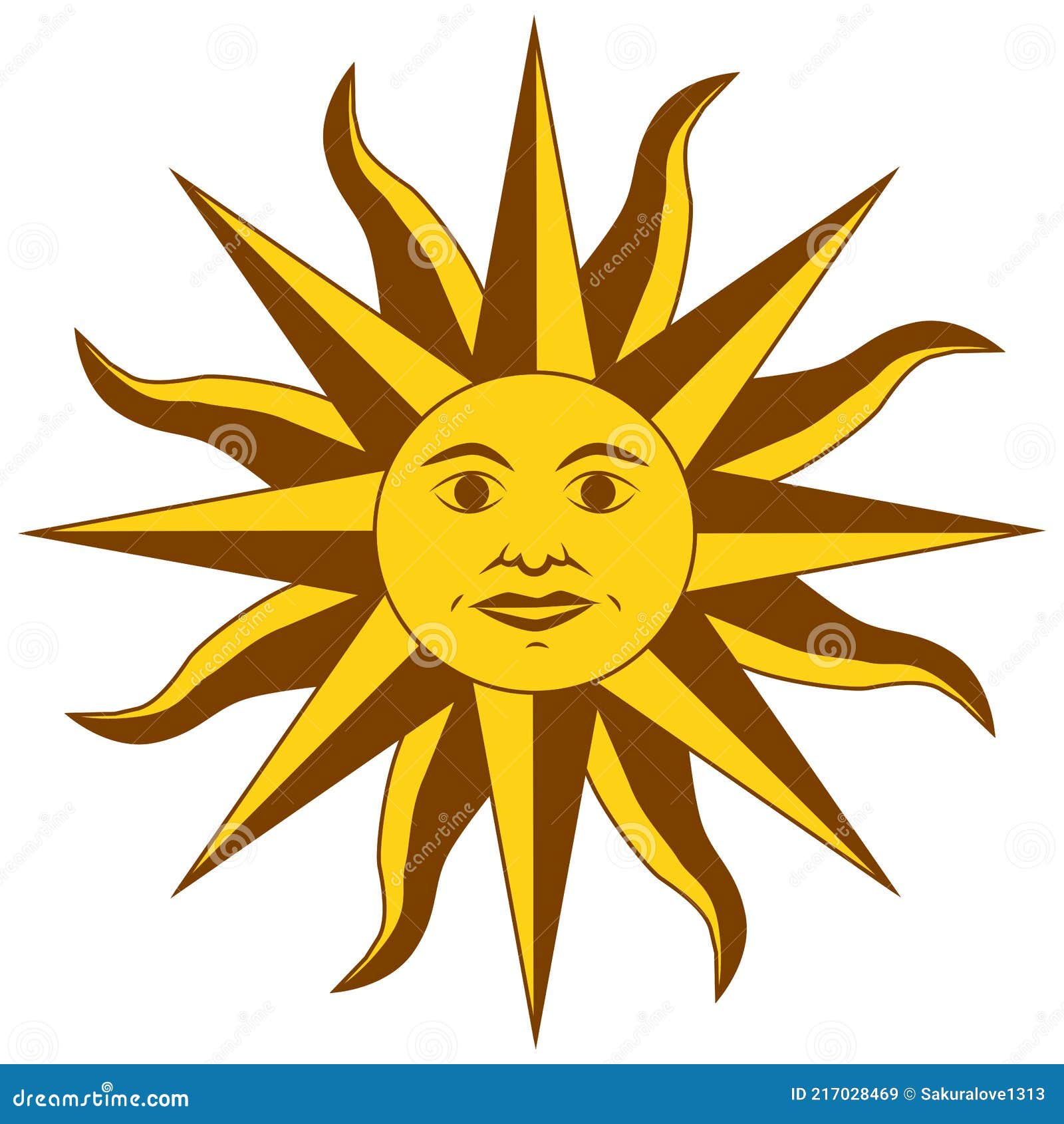 Scandinavian Print Or Poster With Cute Smiling Sun Icons Illustration