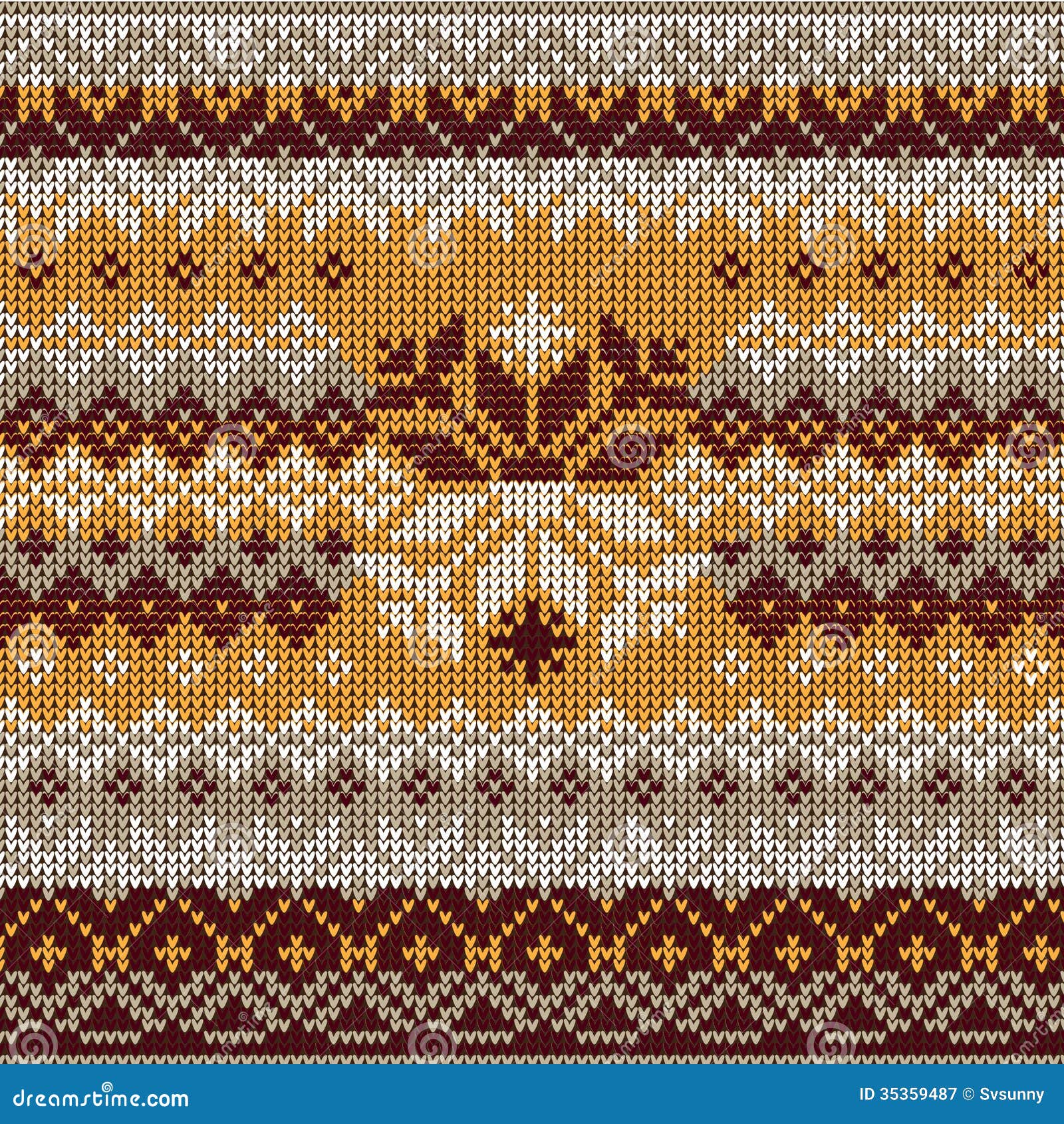 Scandinavian Style Seamless Knitted Pattern. Colors: Yellow, White ...