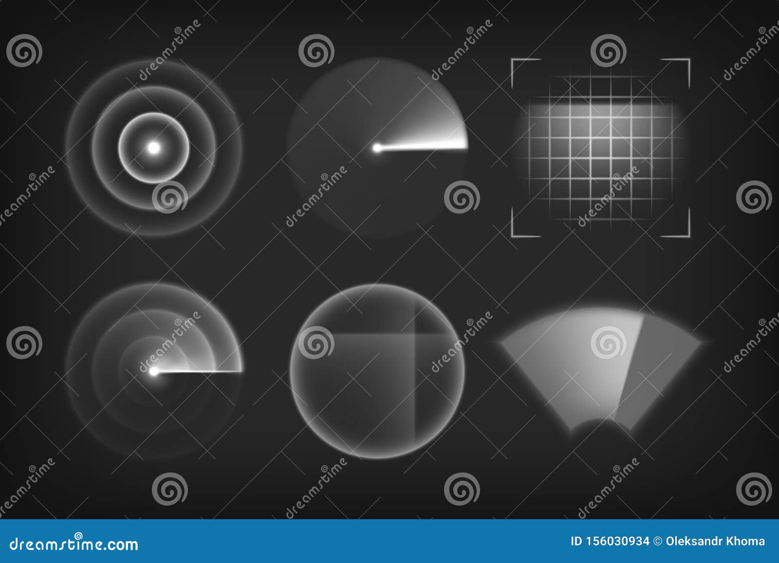 scanner, radar, locator, sonar or detector icons