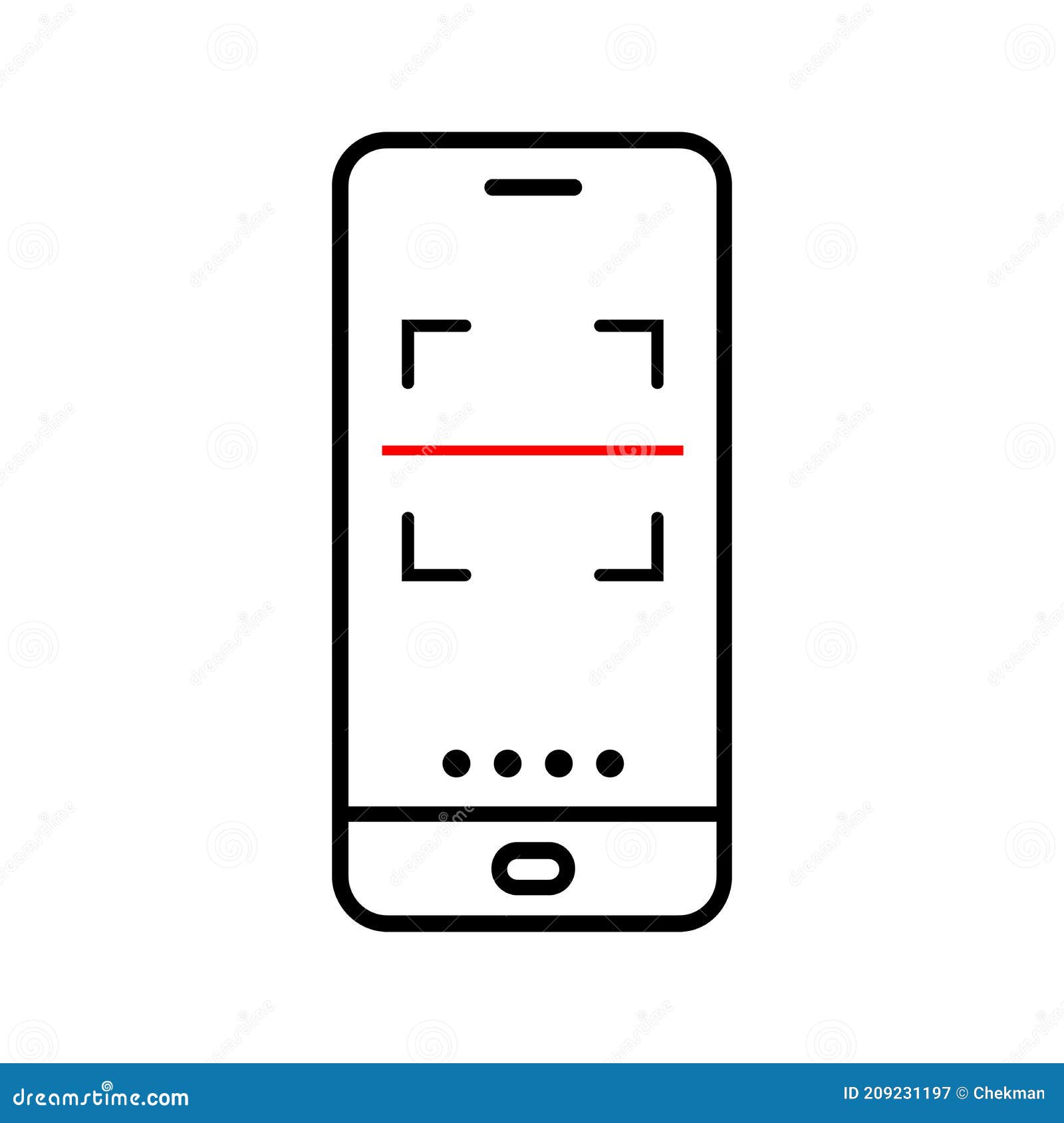 Scanning Concept Using Phone. Smartphone Scan Icon Stock Vector