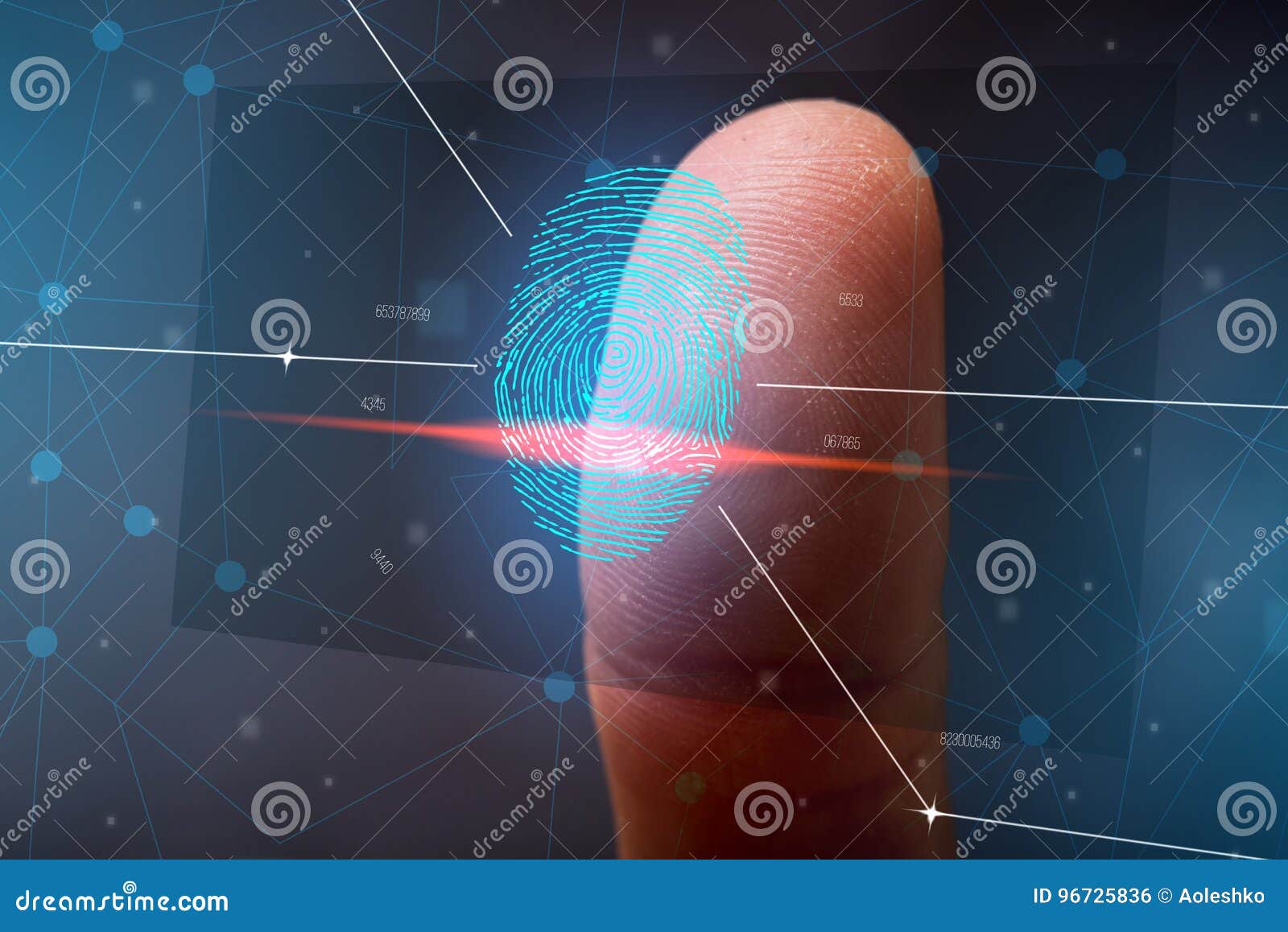 the scanning of the fingerprint. high technologies of information protection and biometric identification.