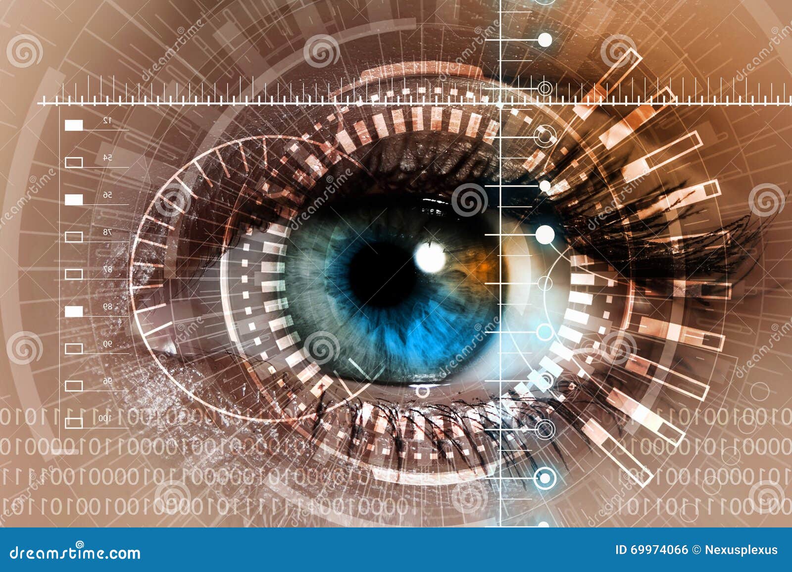 Scanning for Personality Identification Stock Photo Image of blue