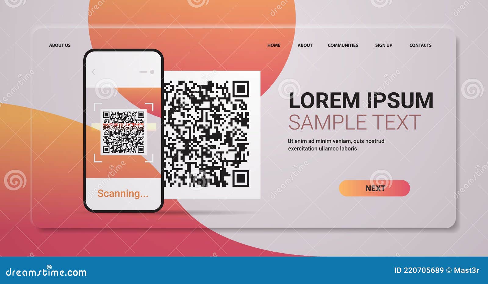 scanning qr code on smartphone screen electronic digital technology machine readable barcode verification concept