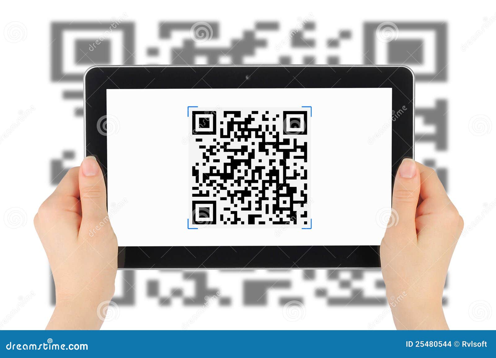 scanning of qr code by tablet pc