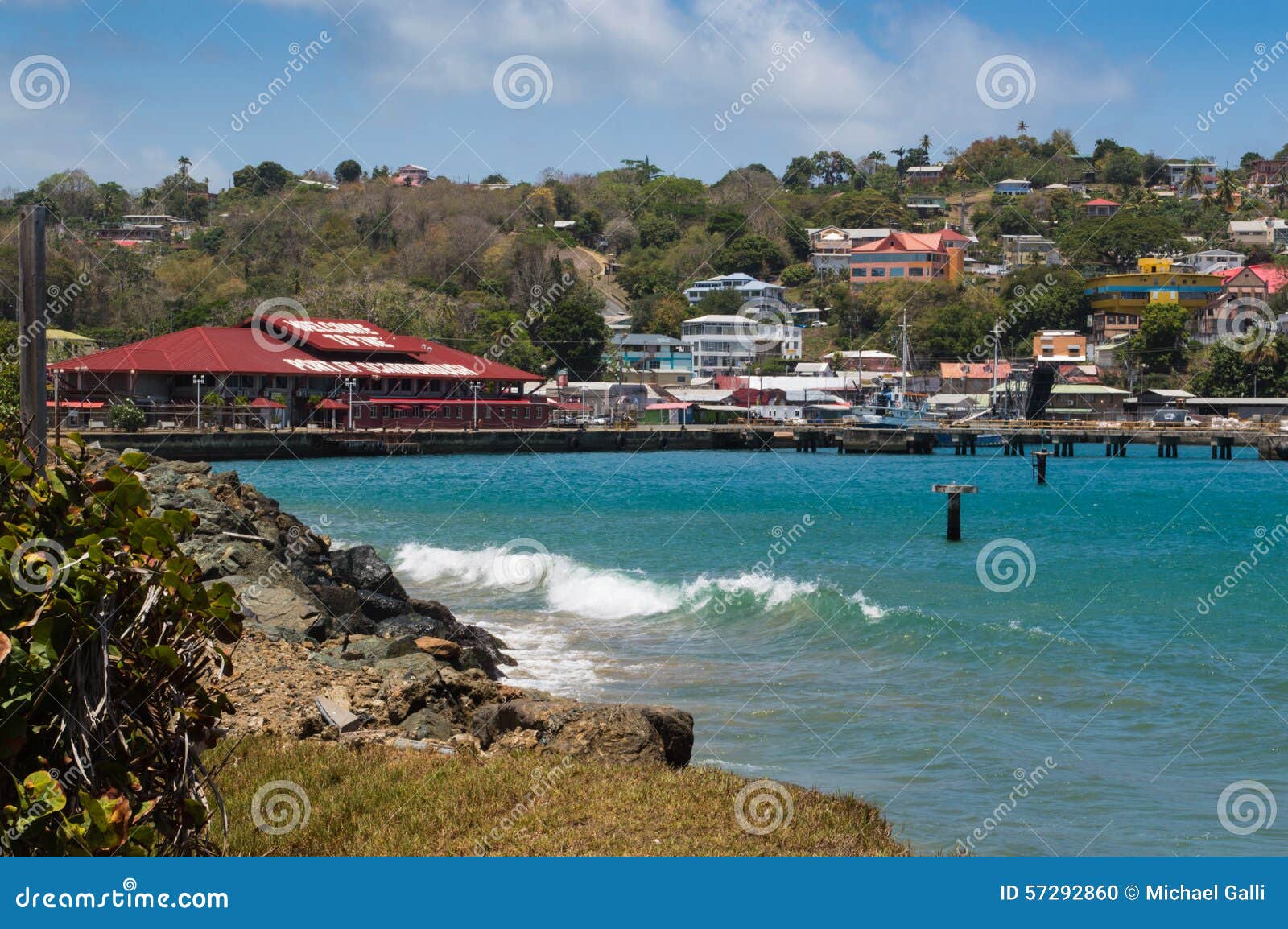 Scarborough port i Tobago arkivfoto. Bild av hamn, tobak 57292860