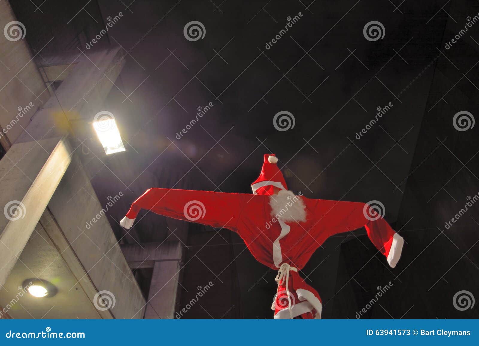 Scarecrow Santa Claus on a Stick Stock Image - Image of architecture ...