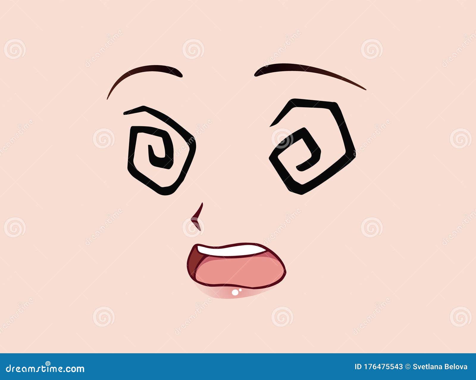 Premium Vector  Happy anime face. manga style big blue eyes