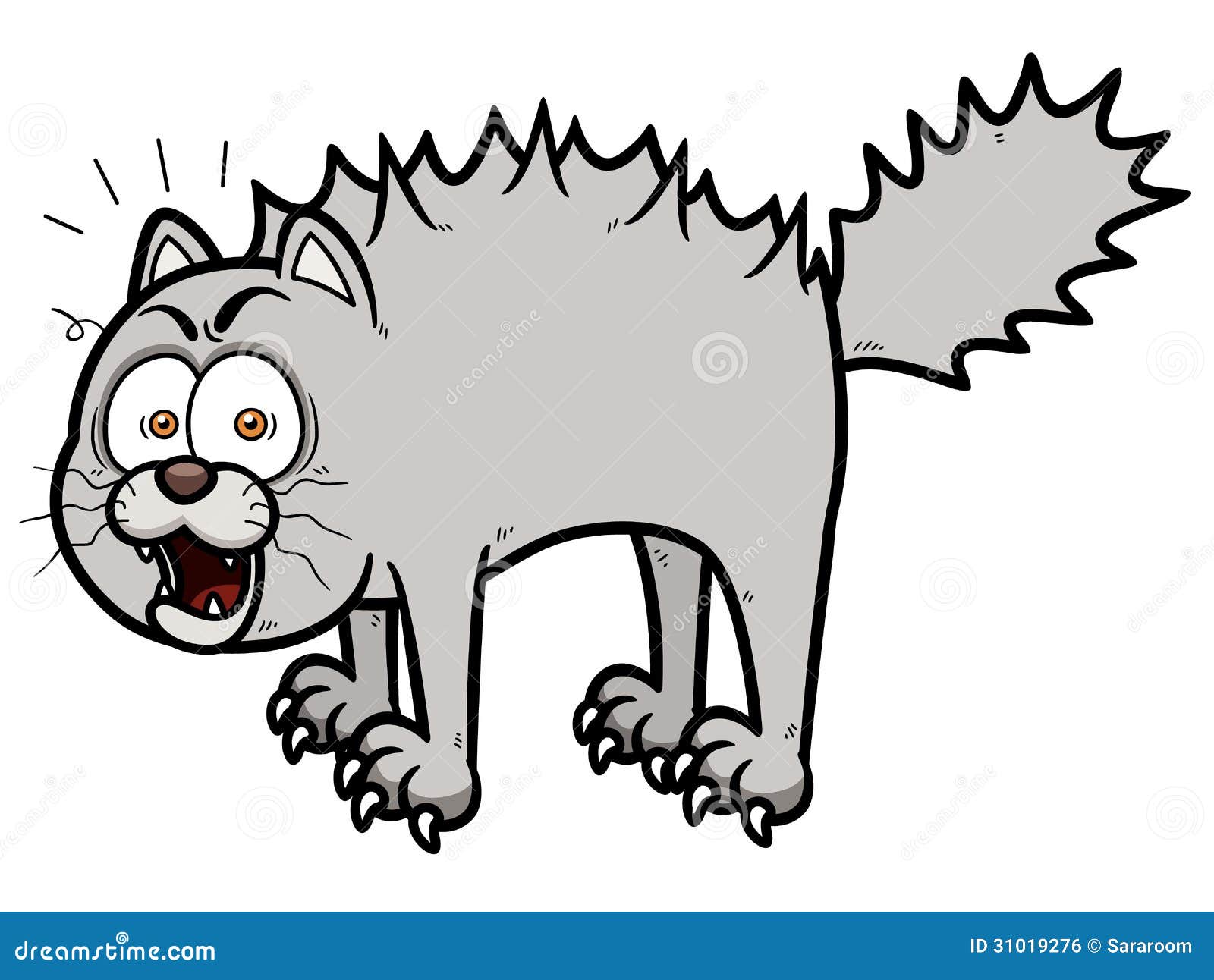 Scared cartoon cat stock vector. Illustration of humor - 31019276