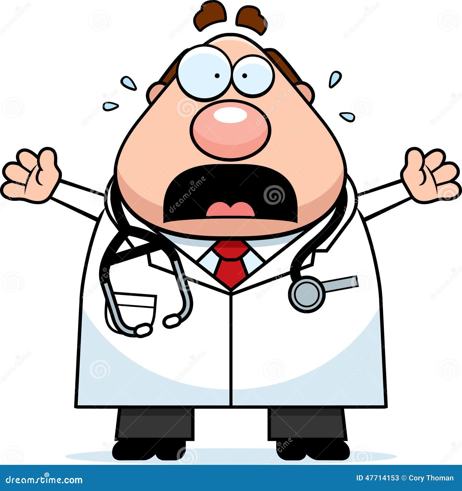 Scared Cartoon Doctor stock vector. Illustration of stethoscope ...