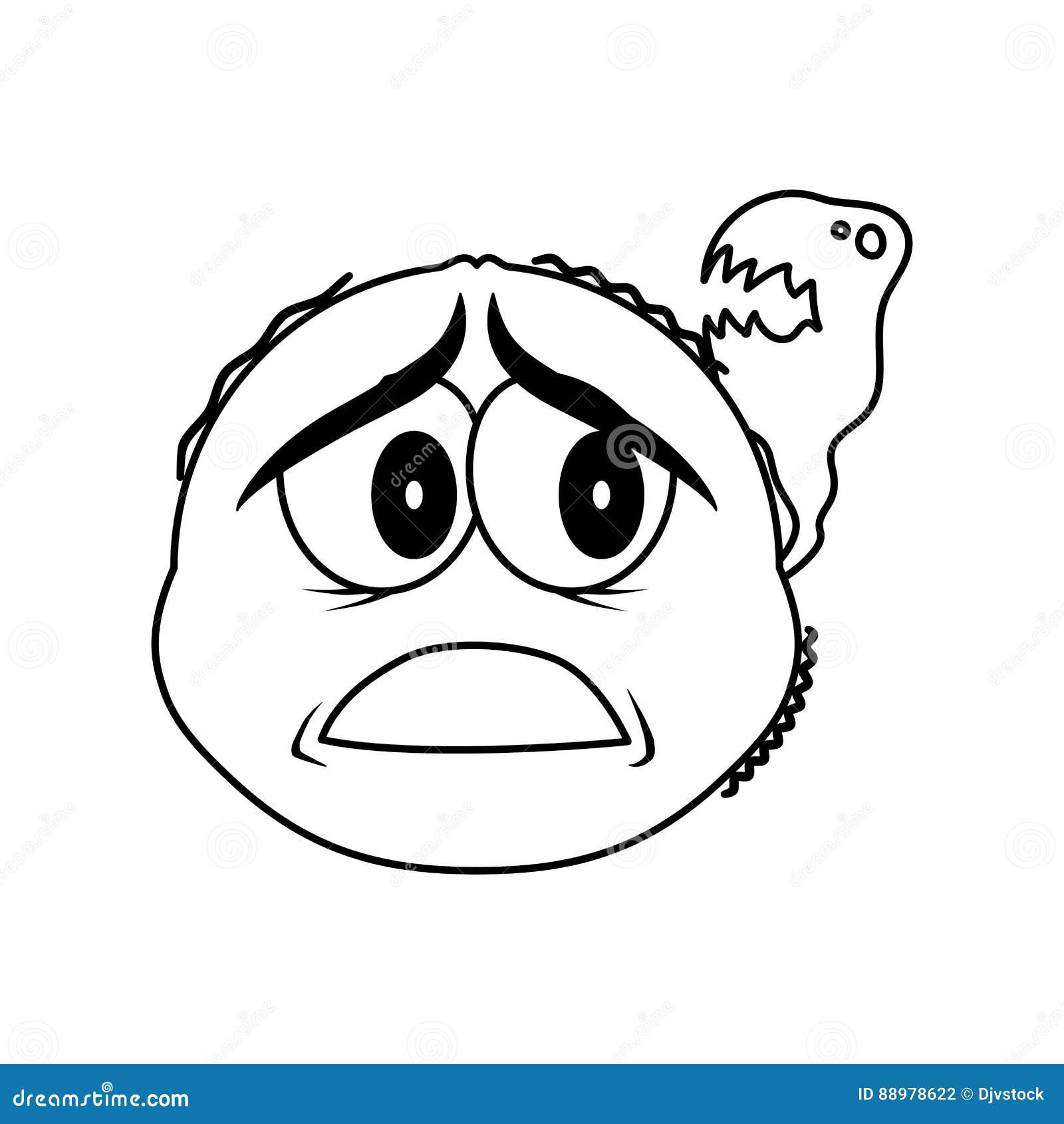 Scared Cartoon Face Expression Royalty-Free Stock Image - Storyblocks