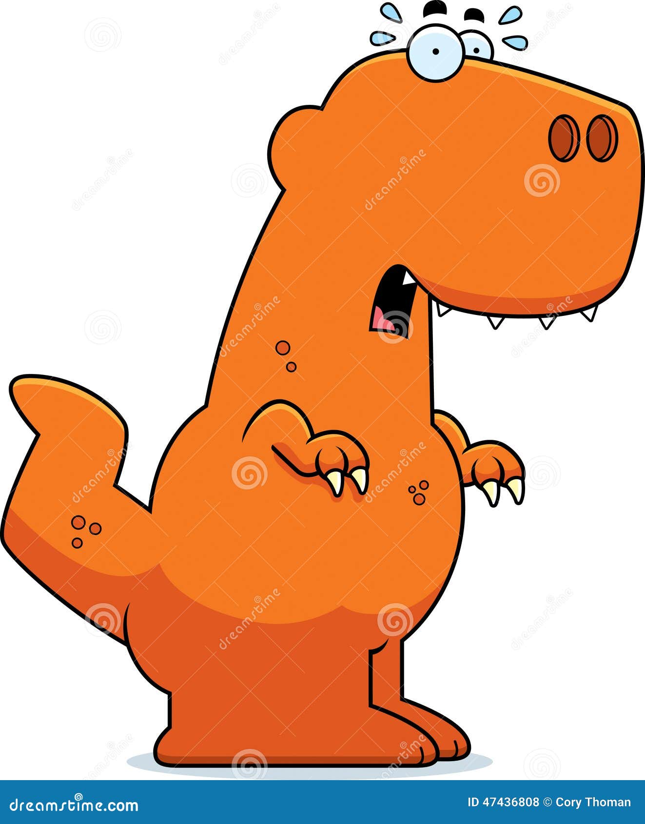 Cartoon Dinosaur Running Away Meteor Stock Vector (Royalty Free