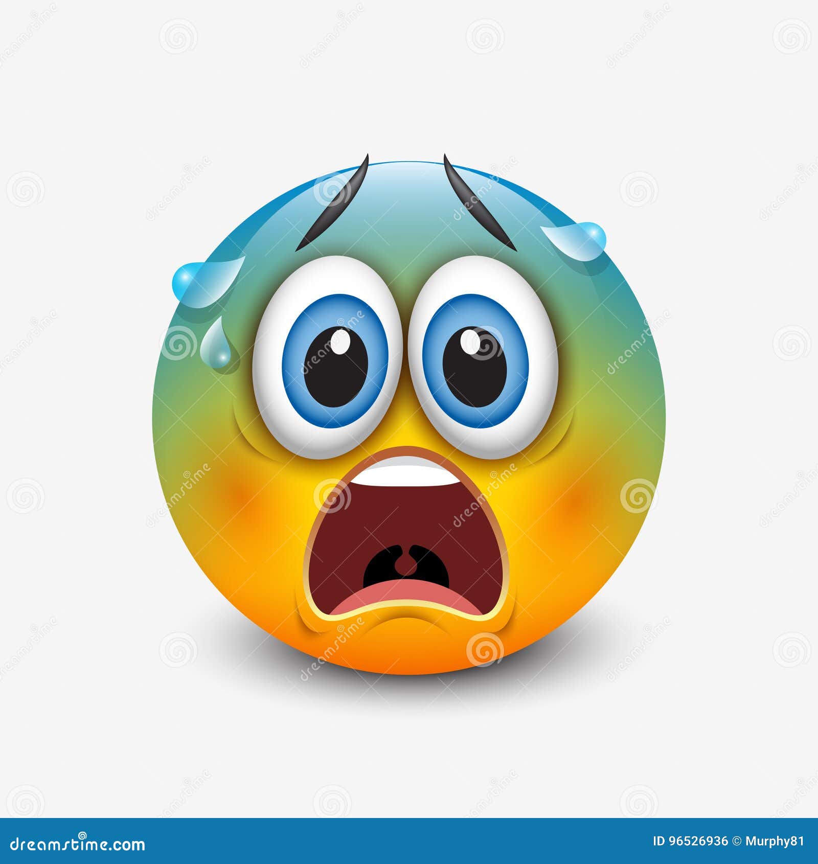 Cartoon Facial Expression Emotion Scared Sad Cry Eye (Download Now) 