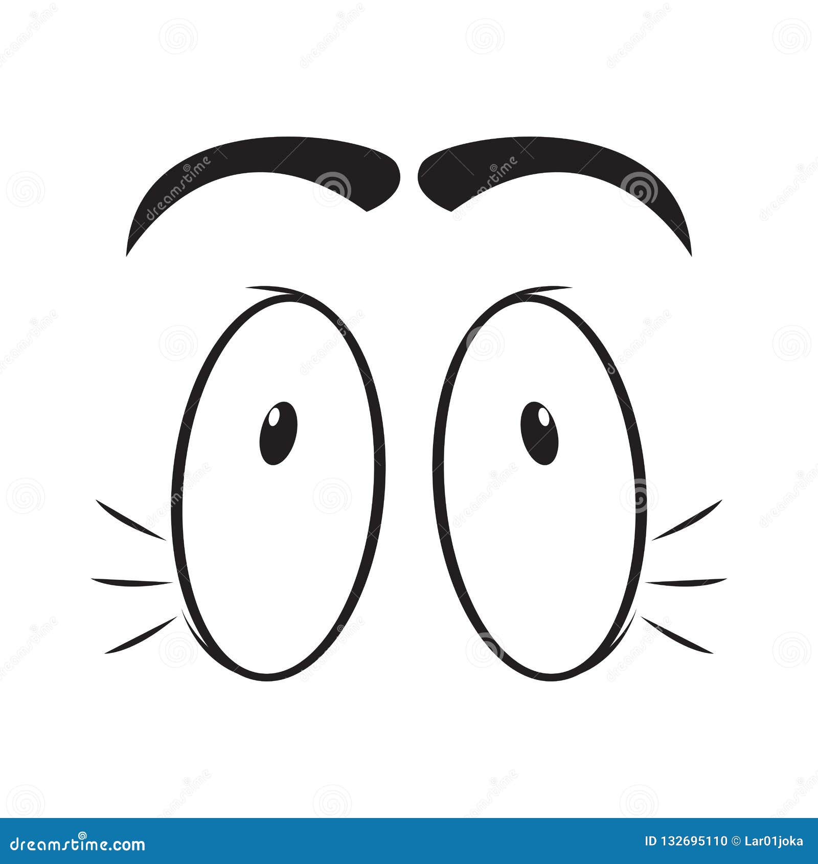 Scared Eyes Cartoon Stock Vector Illustration Of Icon 132695110