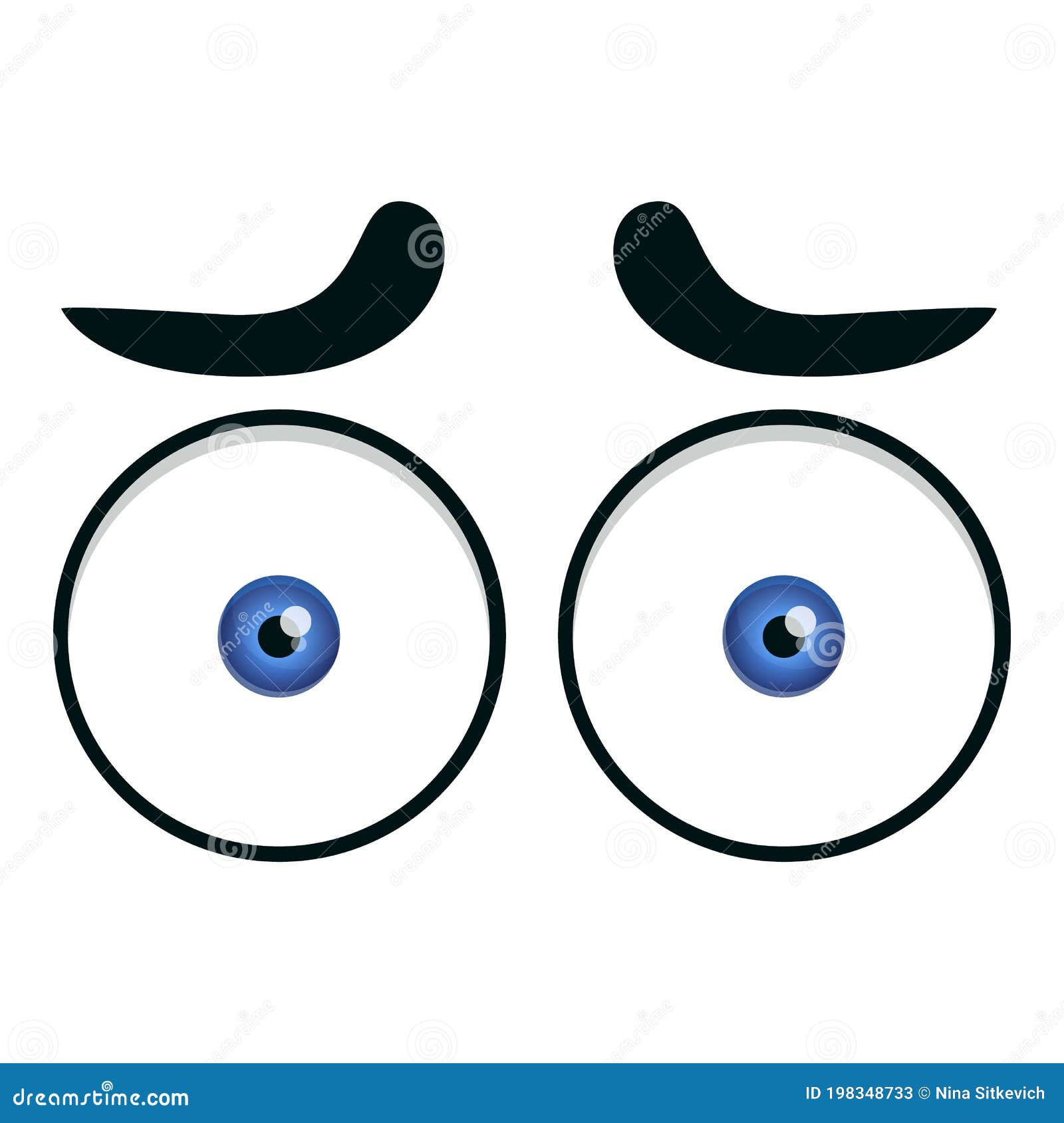 Scared Eyes Icon, Cartoon Style Stock Vector - Illustration of cute