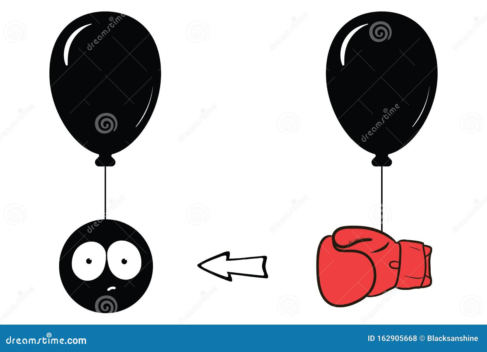 Scared Face and Boxing Glove Stock Vector Illustration of helium