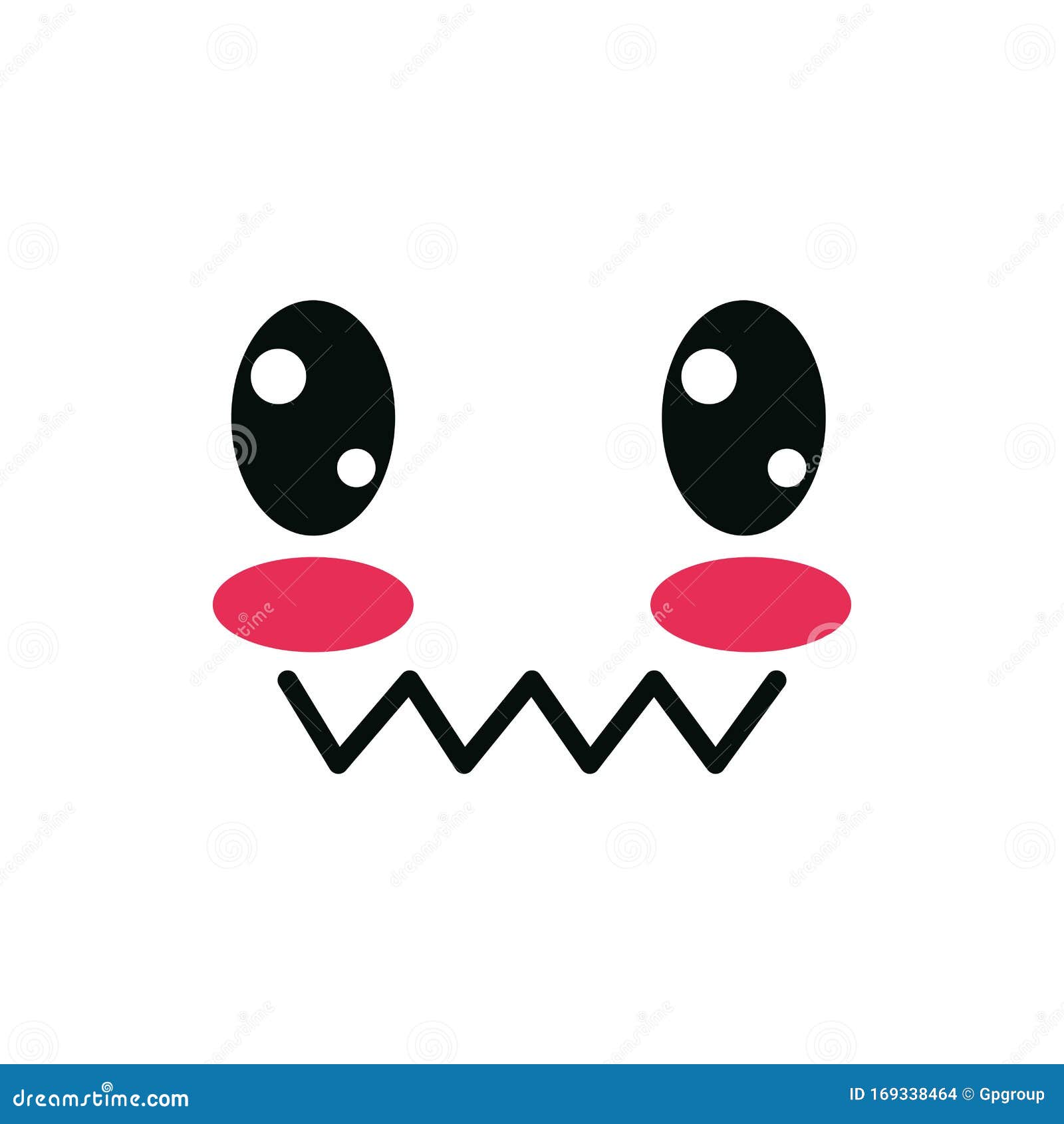 Isolated Kawaii Scared Face Cartoon Vector Design Stock Vector