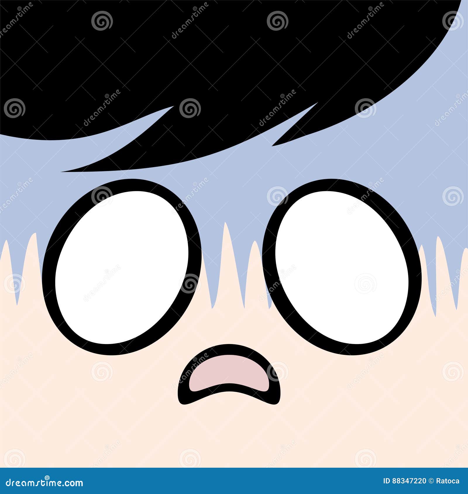 Scared face stock vector. Illustration of draw, fear - 88347220