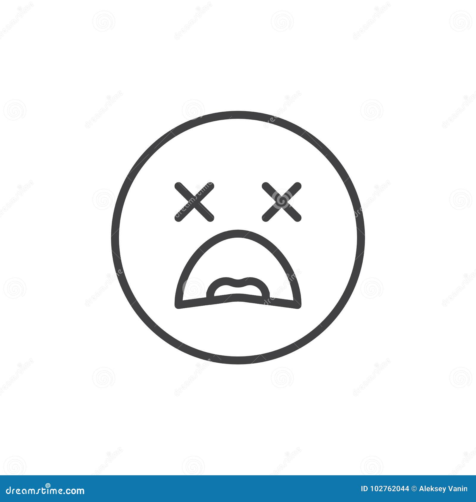 Scared emoji face character Royalty Free Vector Image