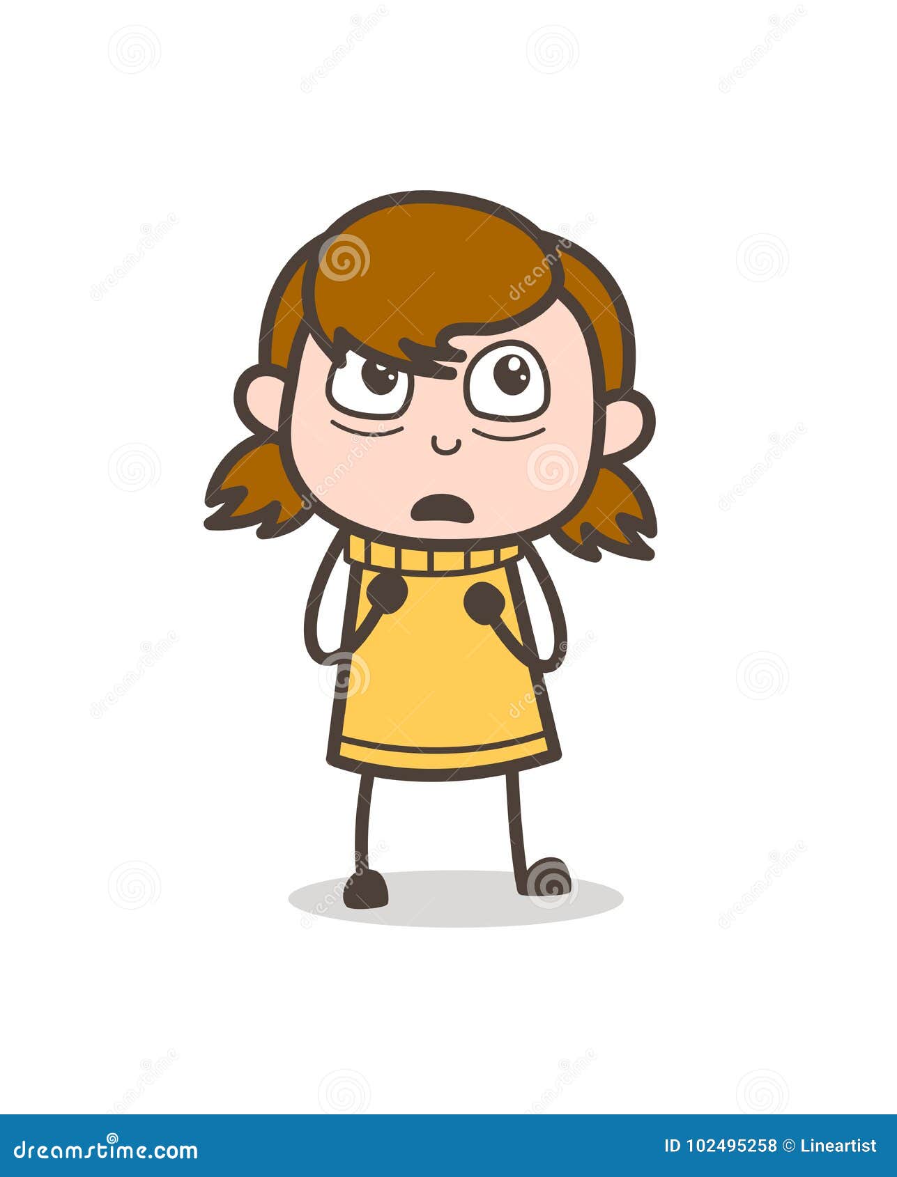 Scared Face Girl Clip Art - Scared Face Girl Image