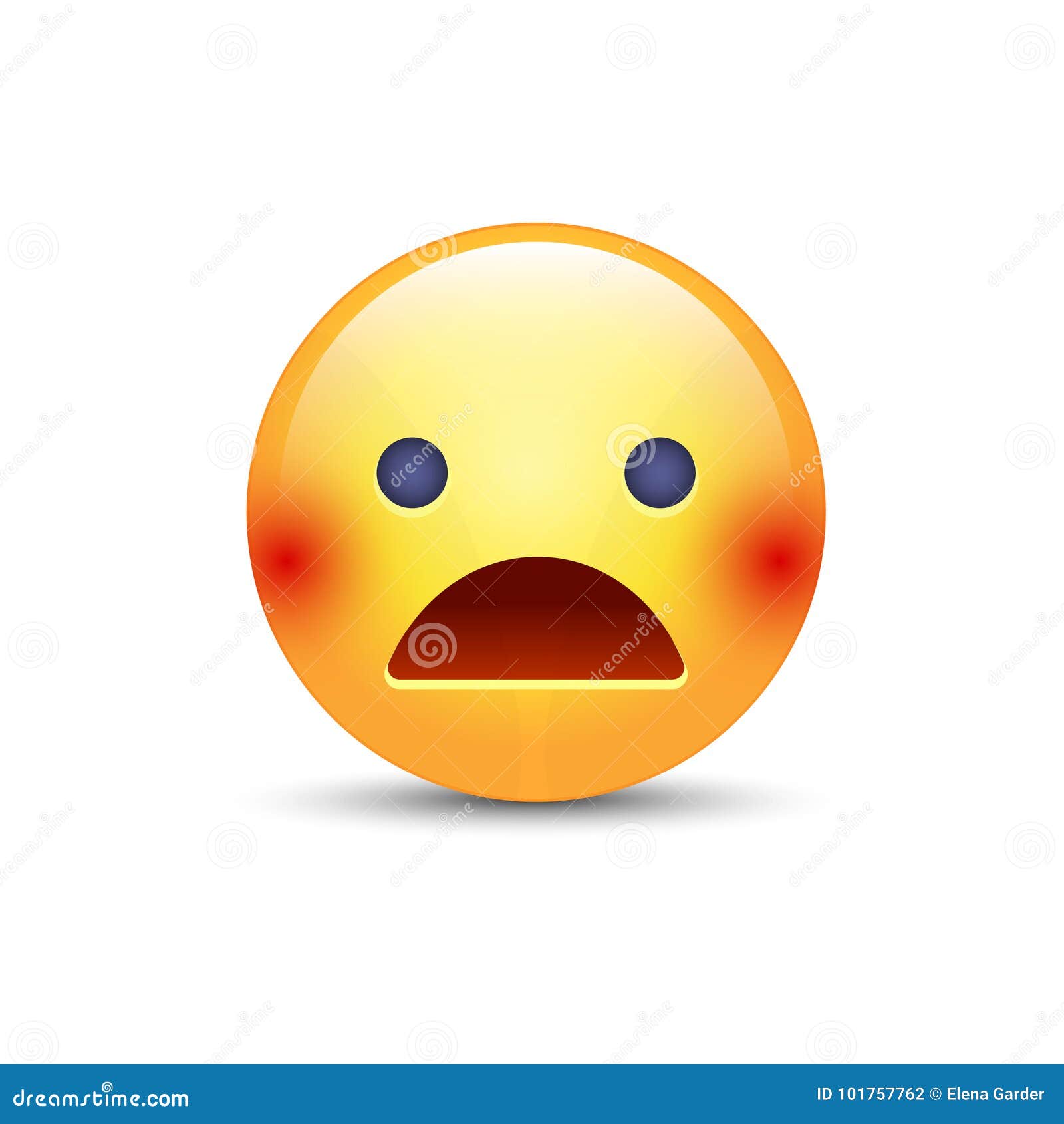 Scared Face with Open Mouth. Frightened Emoticon Mood Stock Vector -  Illustration of emotion, emoticon: 101757762