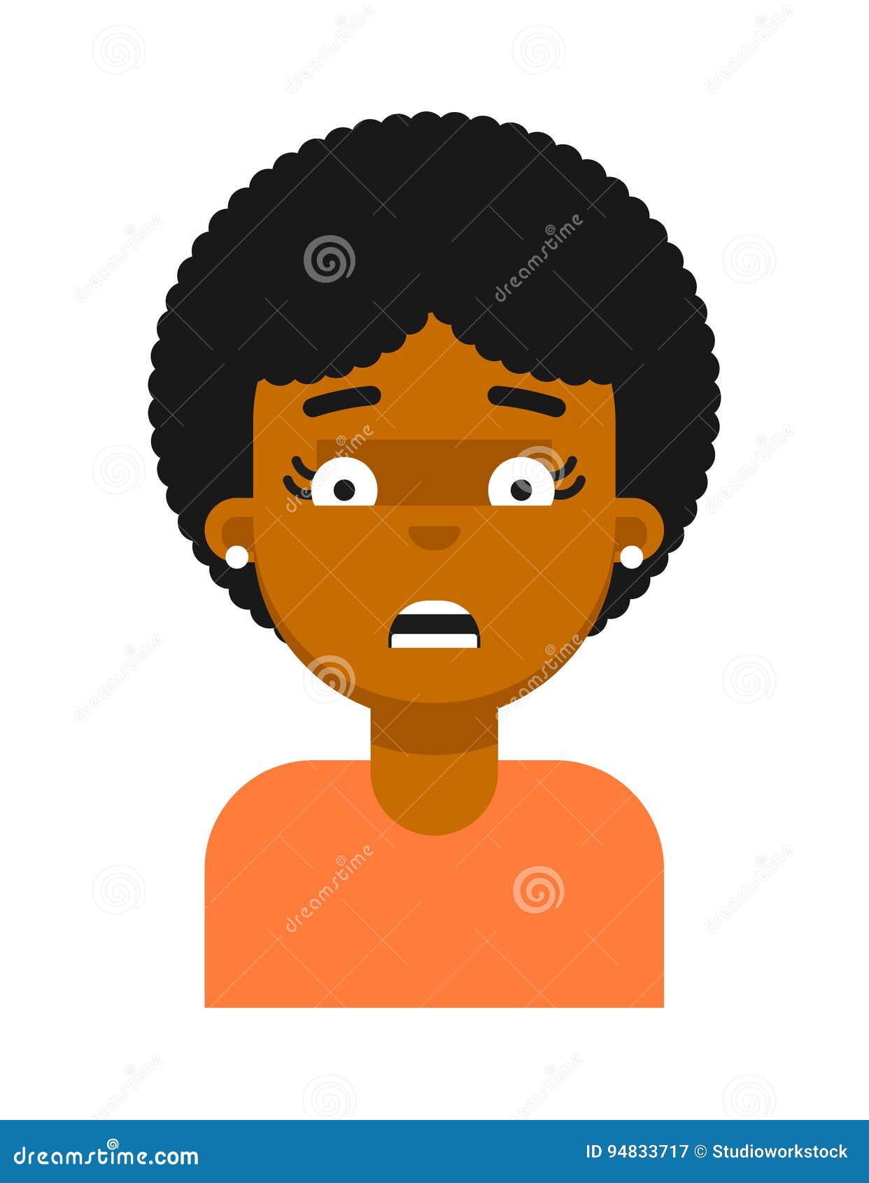 Little girl scared face expression cartoon Vector Image