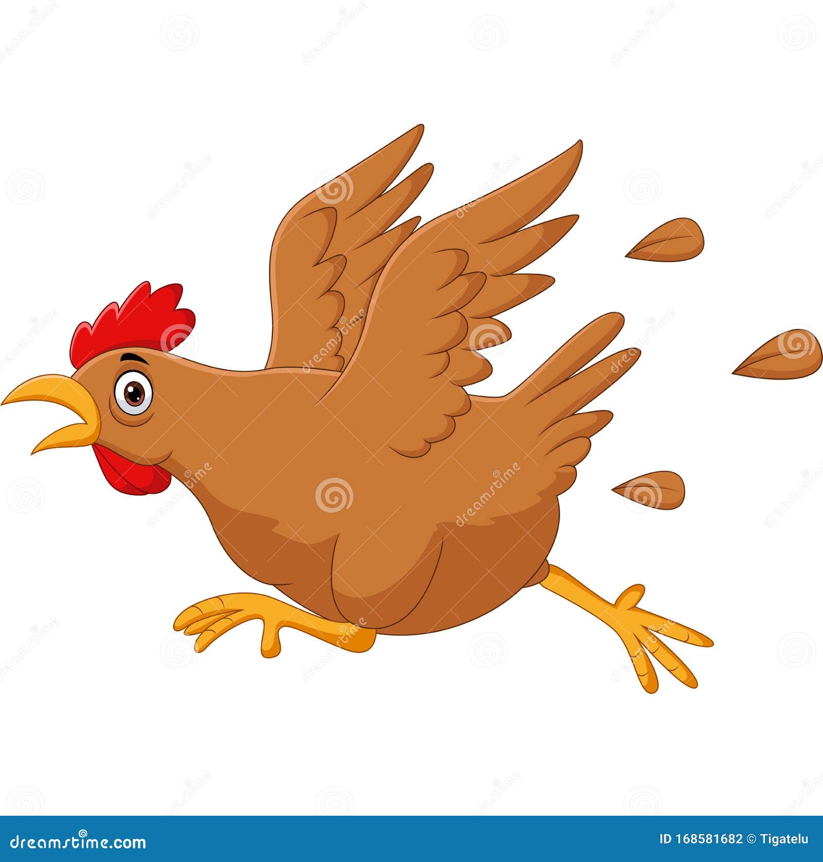 Scared Funny Cartoon Chicken Running Stock Vector - Illustration of male,  meat: 168581682