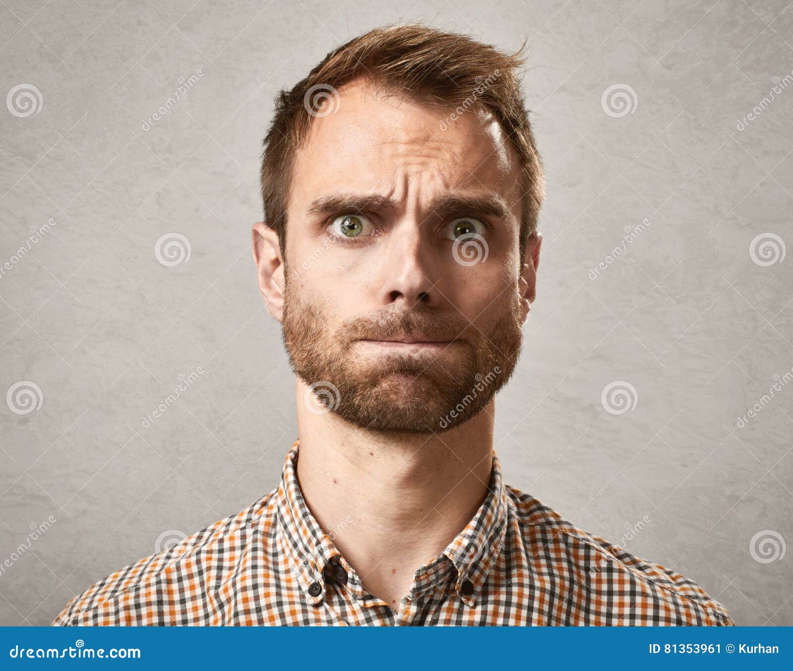 Scared Man Face Stock Image Image Of Fright Casual 81353961