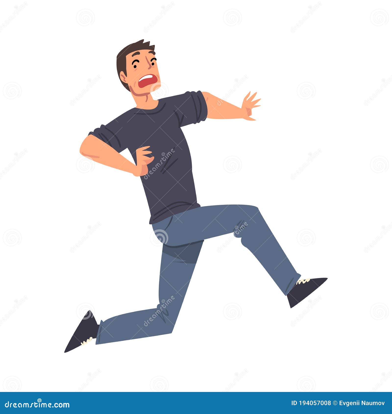 people running in fear clipart