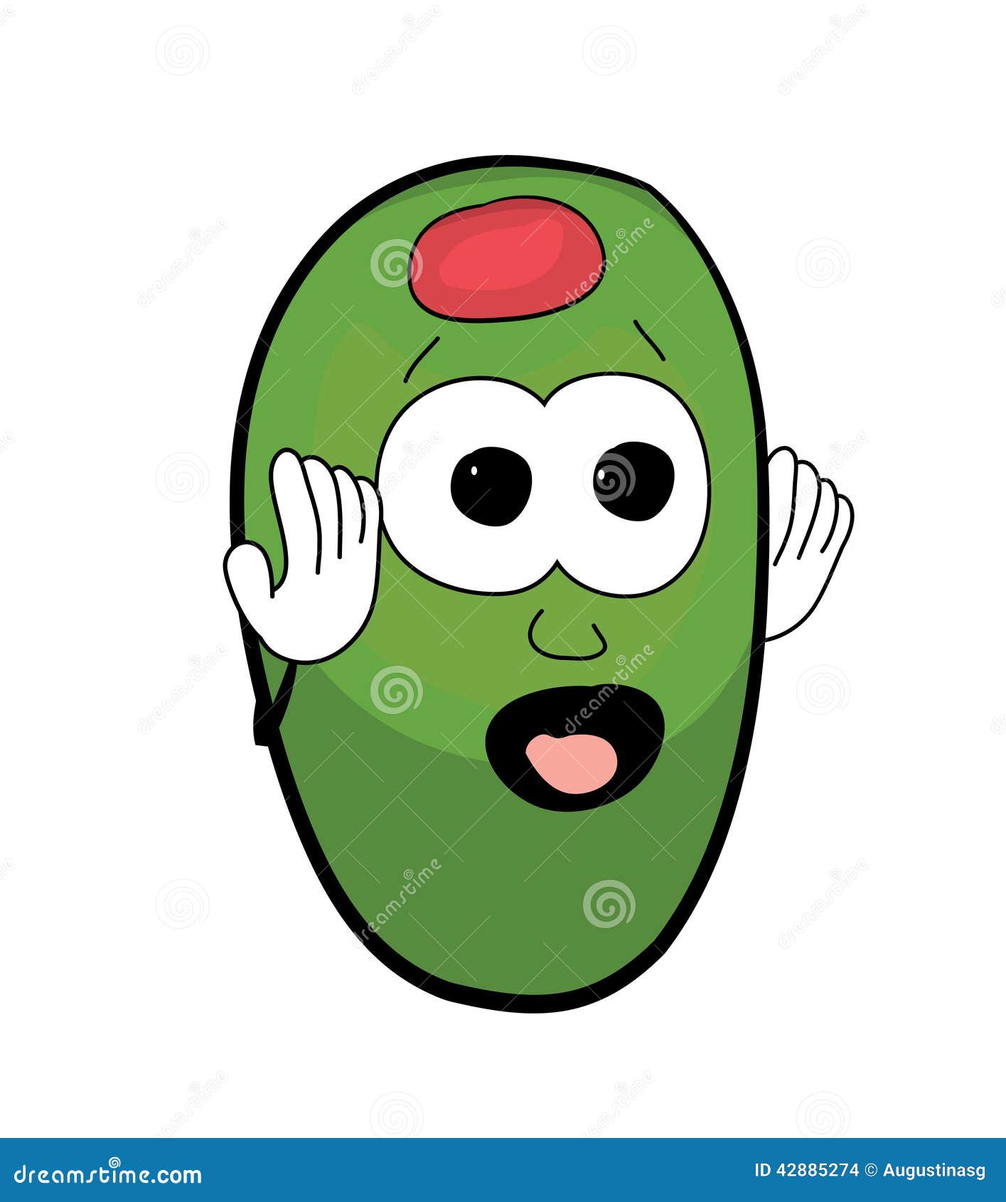 Scared Olive Cartoon Character Stock Illustration - Image: 42885274