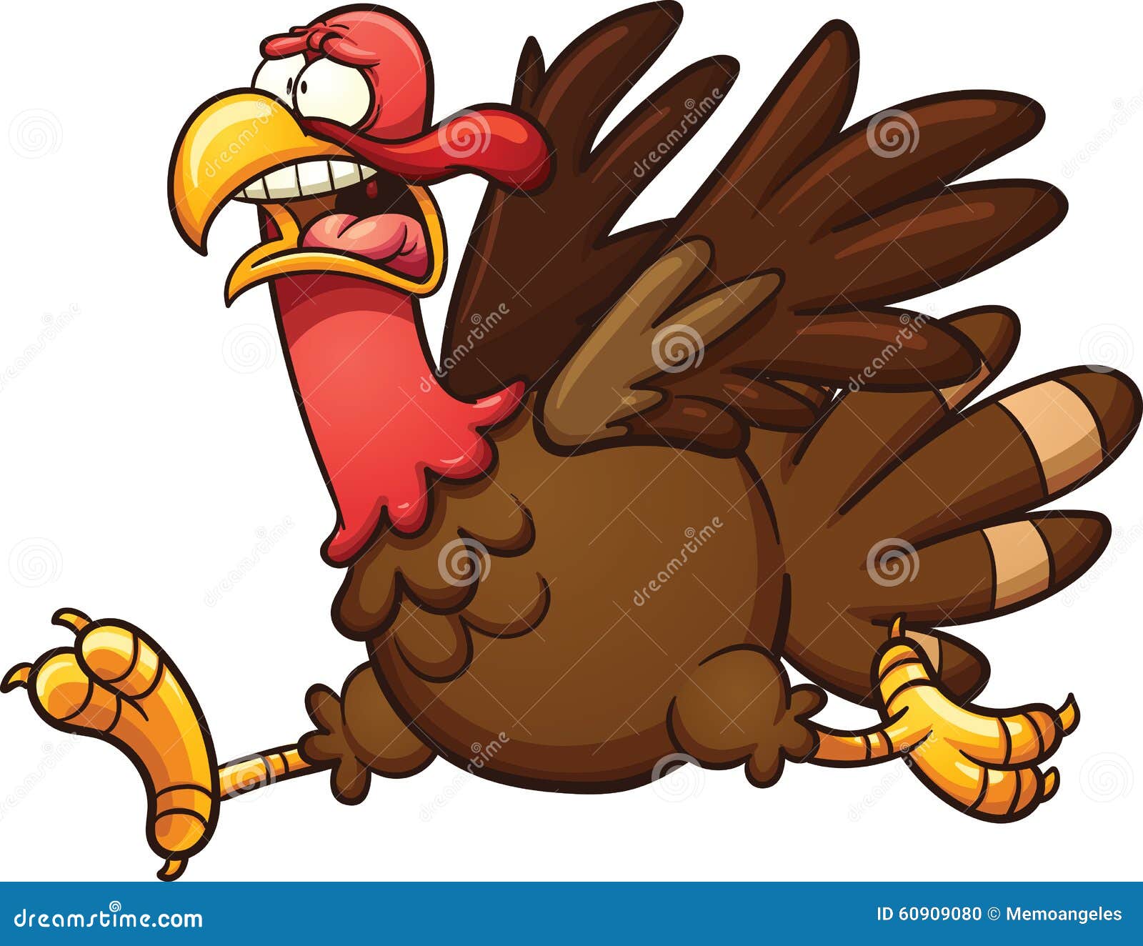 scared turkey clipart image