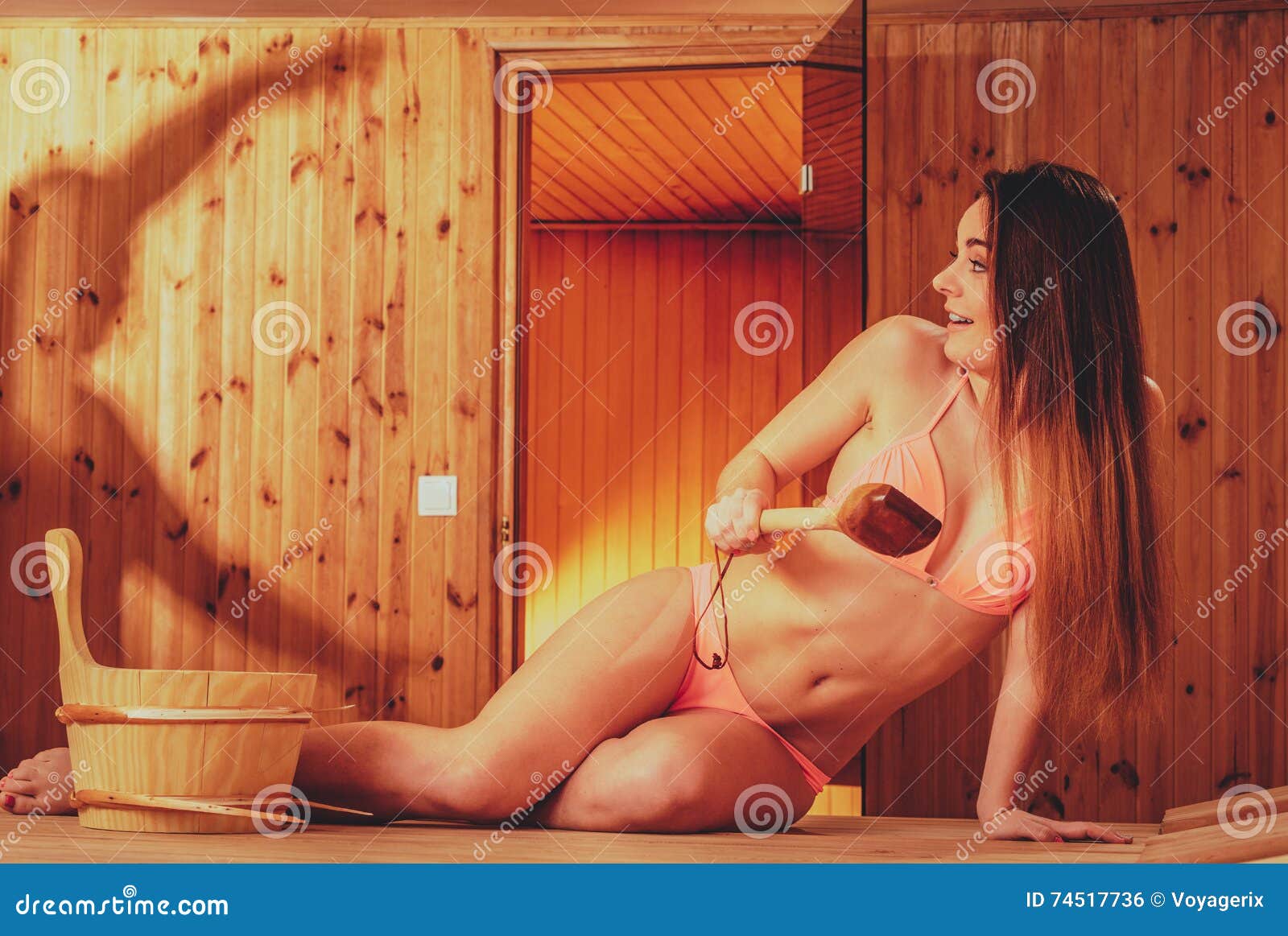 OILY EVE GIRL IN SAUNA