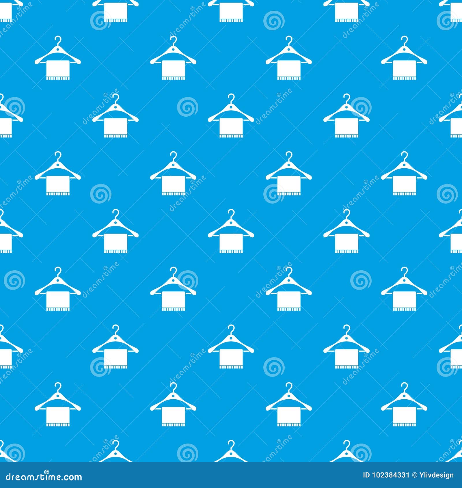 scarf on coat hanger pattern seamless blue