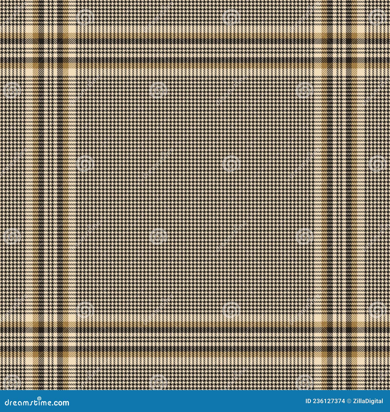 scarf  with houndstooth pattern in brown gold, beige, black. seamless dog tooth  background for elegant silk scarf.