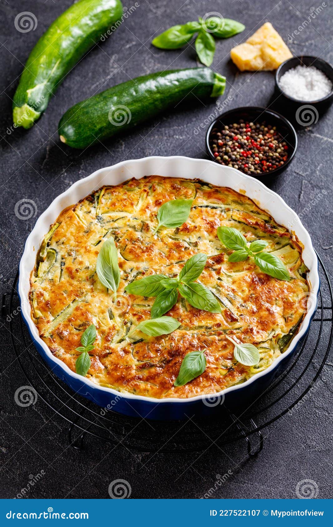 Scarpaccia, Italian Zucchini Tart in a Baking Dish Stock Image - Image ...