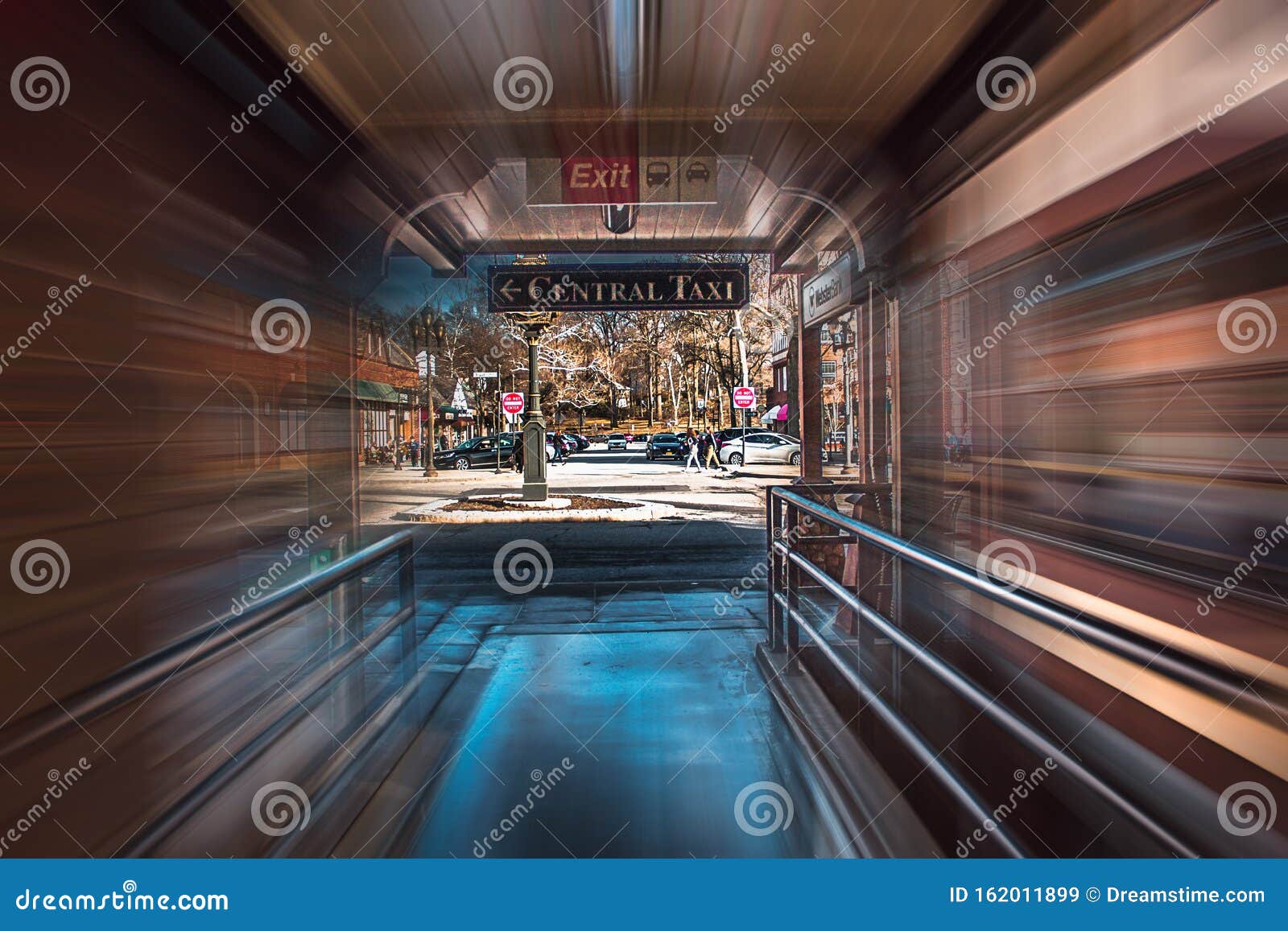 Scarsdale New York Train Station in the Fall Editorial Stock Image