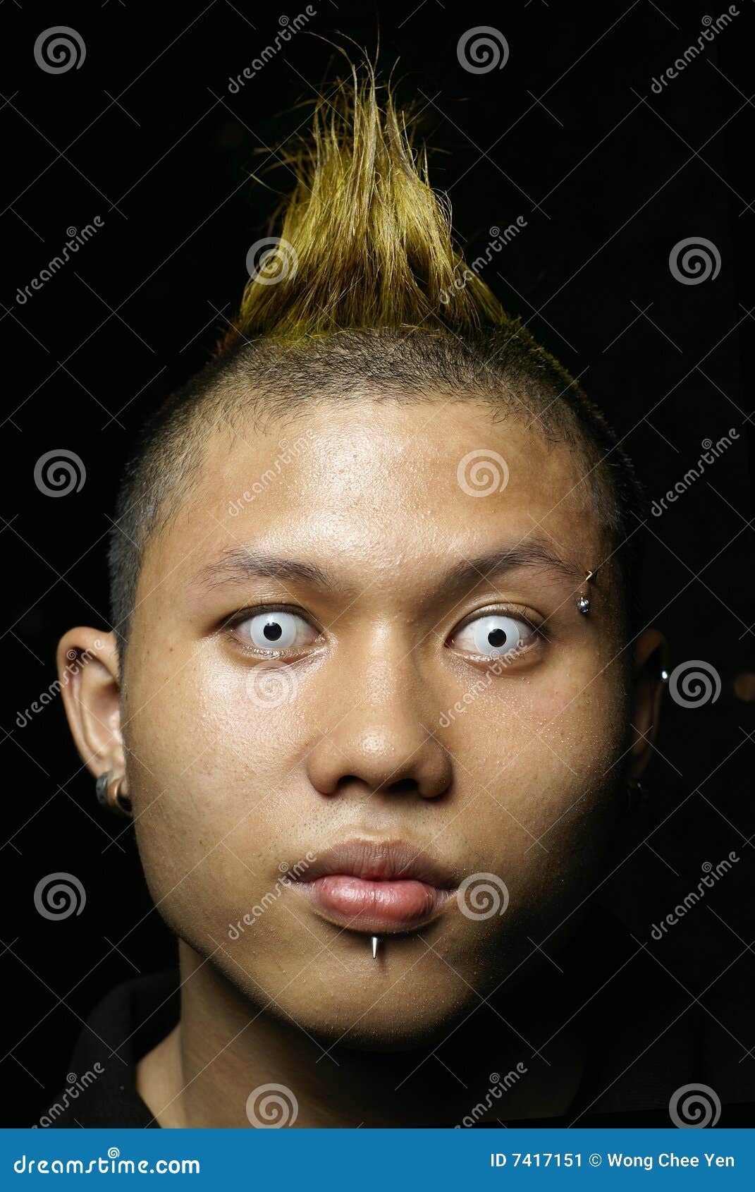 Scary Asian Mohawk Portrait Stock Image - Image: 7417151