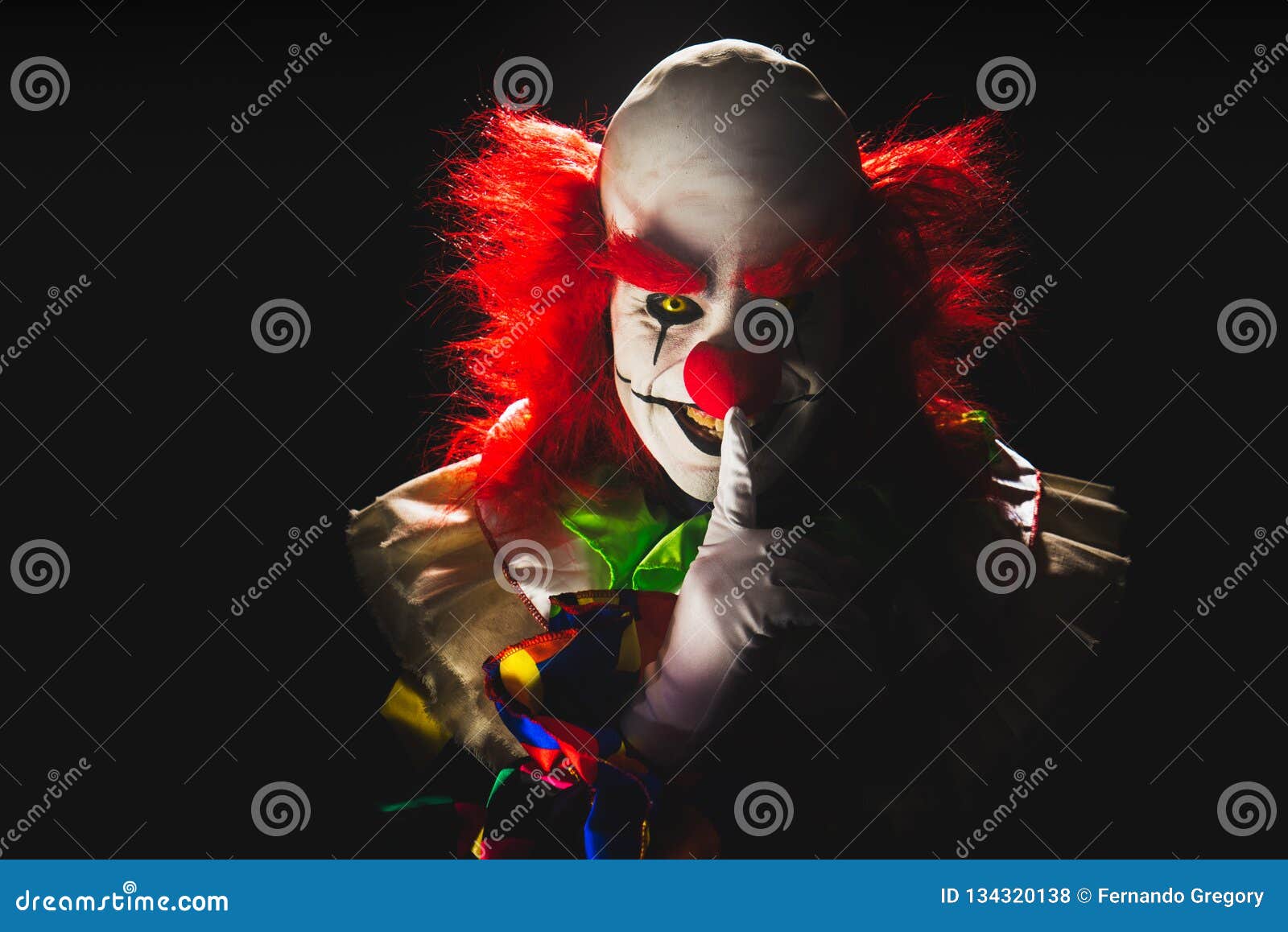 scary clown on a dark background