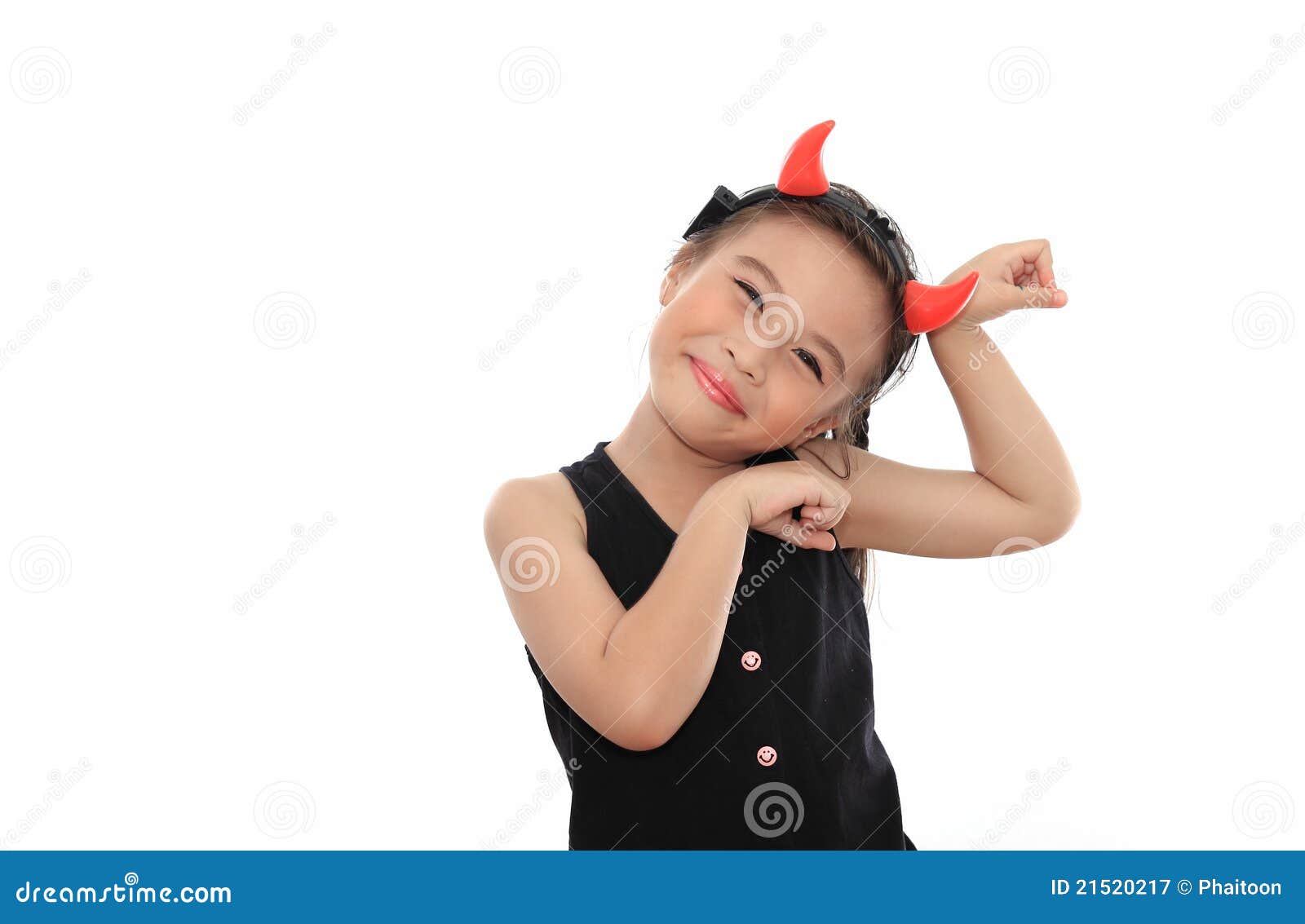 Scary Cute Little Asian Girl Stock Image - Image of dress, halloween ...