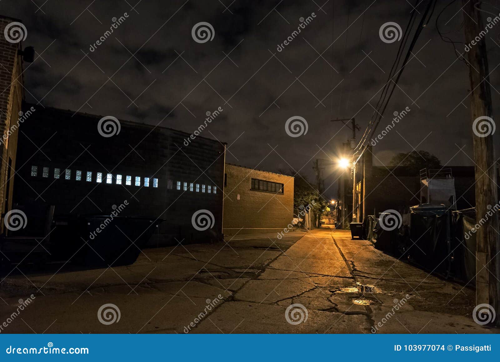 Scary Dark City Chicago Alley At Night Stock Photo Image Of Alley Lamp Scary Dark City Chicago Alley At Night Stock Photo Image Of Alley Lamp