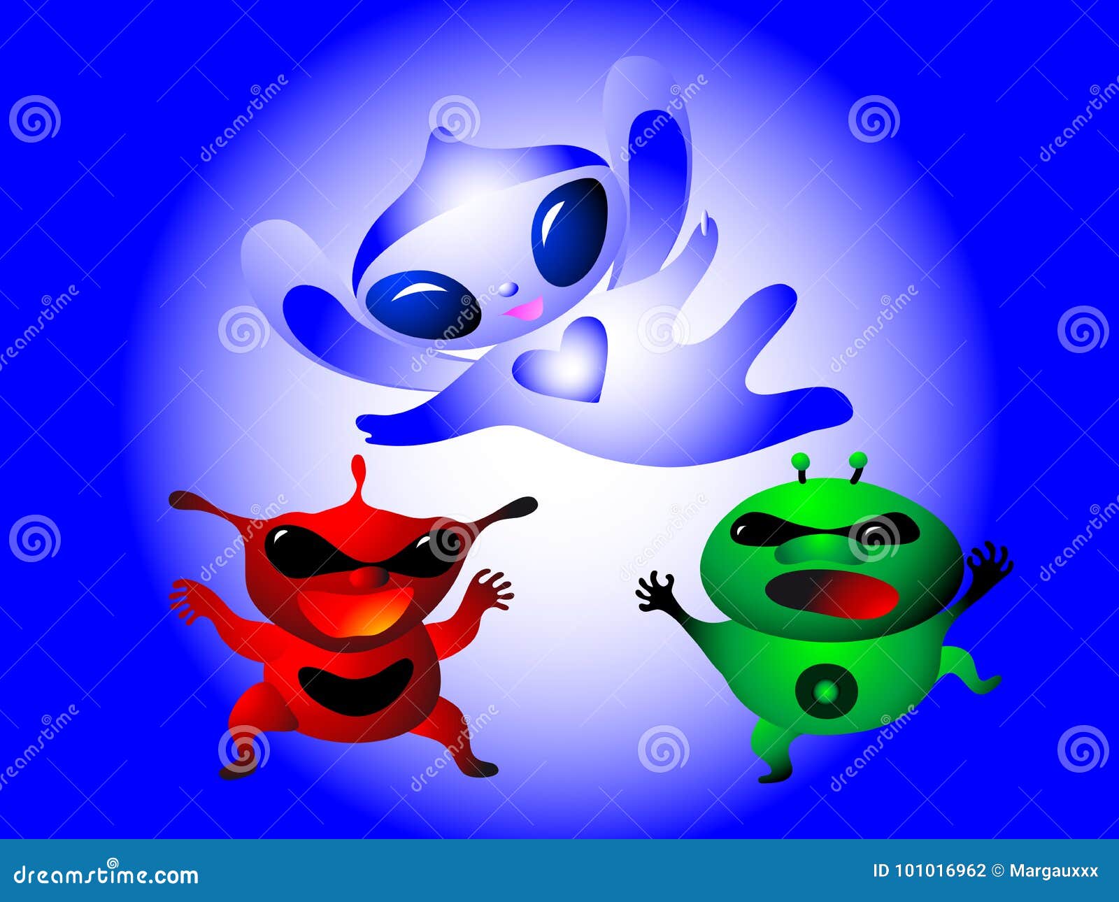 Scary Evil Monsters Viruses and Good Monster Cure Stock Vector ...