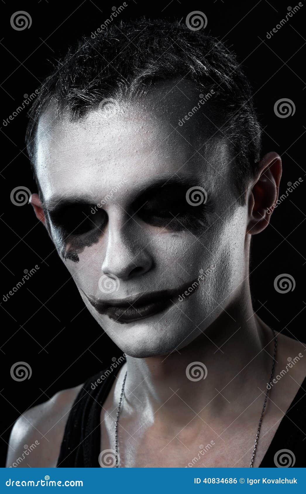 Scary face stock photo. Image of doom, clown, dark, actor - 40834686