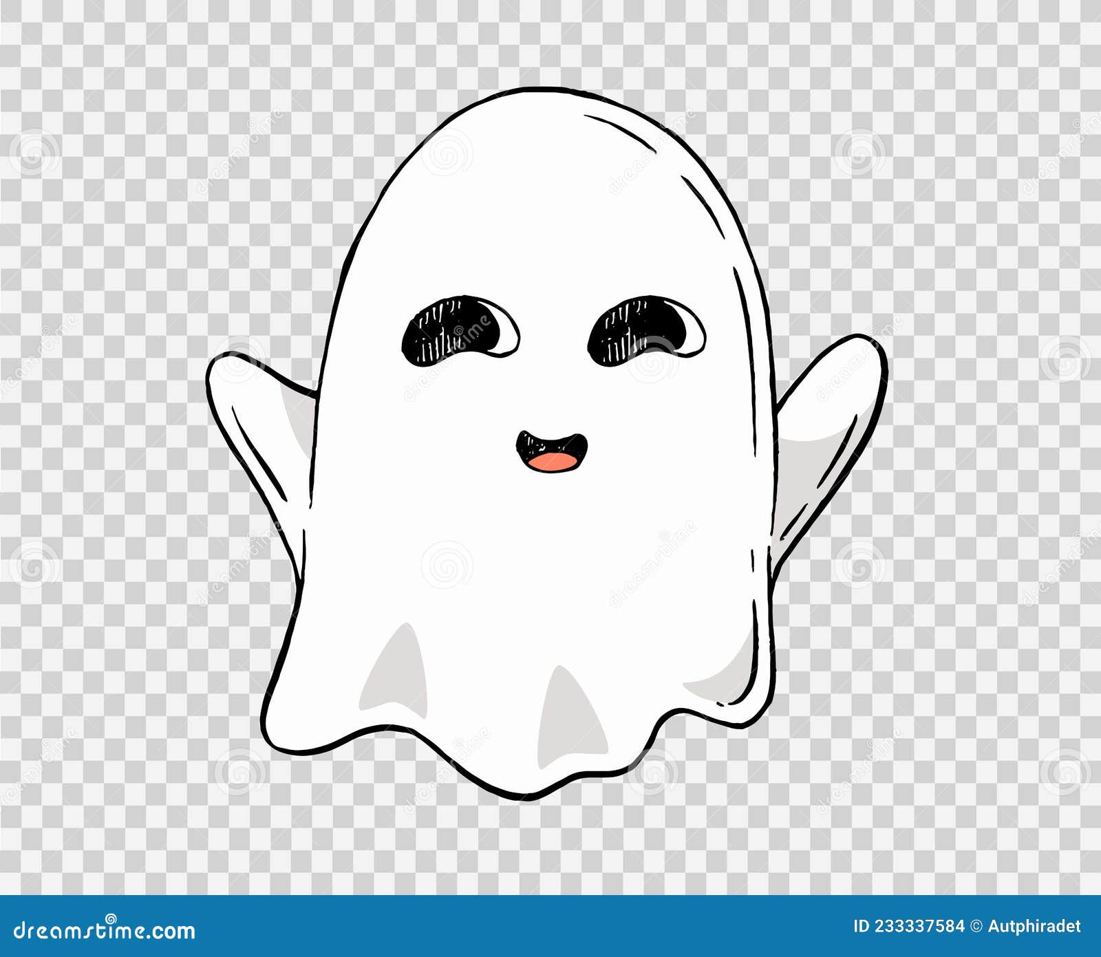 Scary face of Halloween pumpkin or ghost hand drawn on transparent  background PNG - Similar PNG