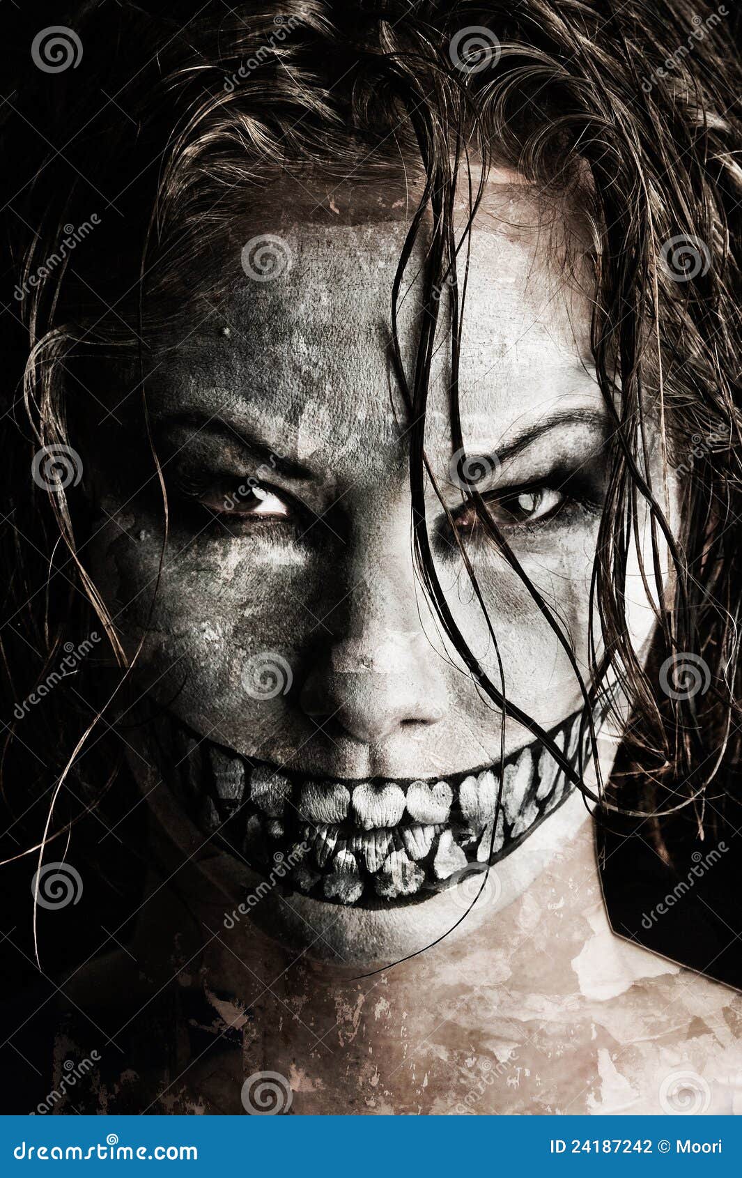 Scary girl stock photo. Image of fear, makeup, fashion - 24187242