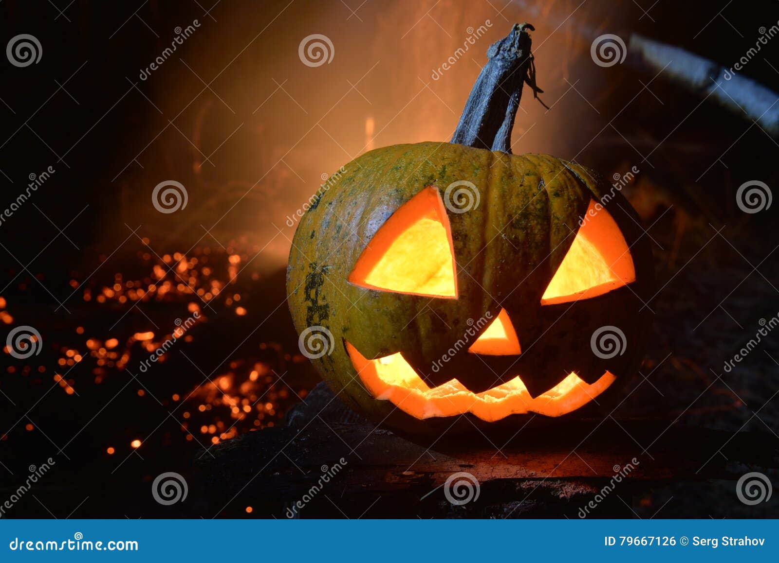 Scary Halloween Jack Head on Dark Backround Stock Photo - Image of fear ...